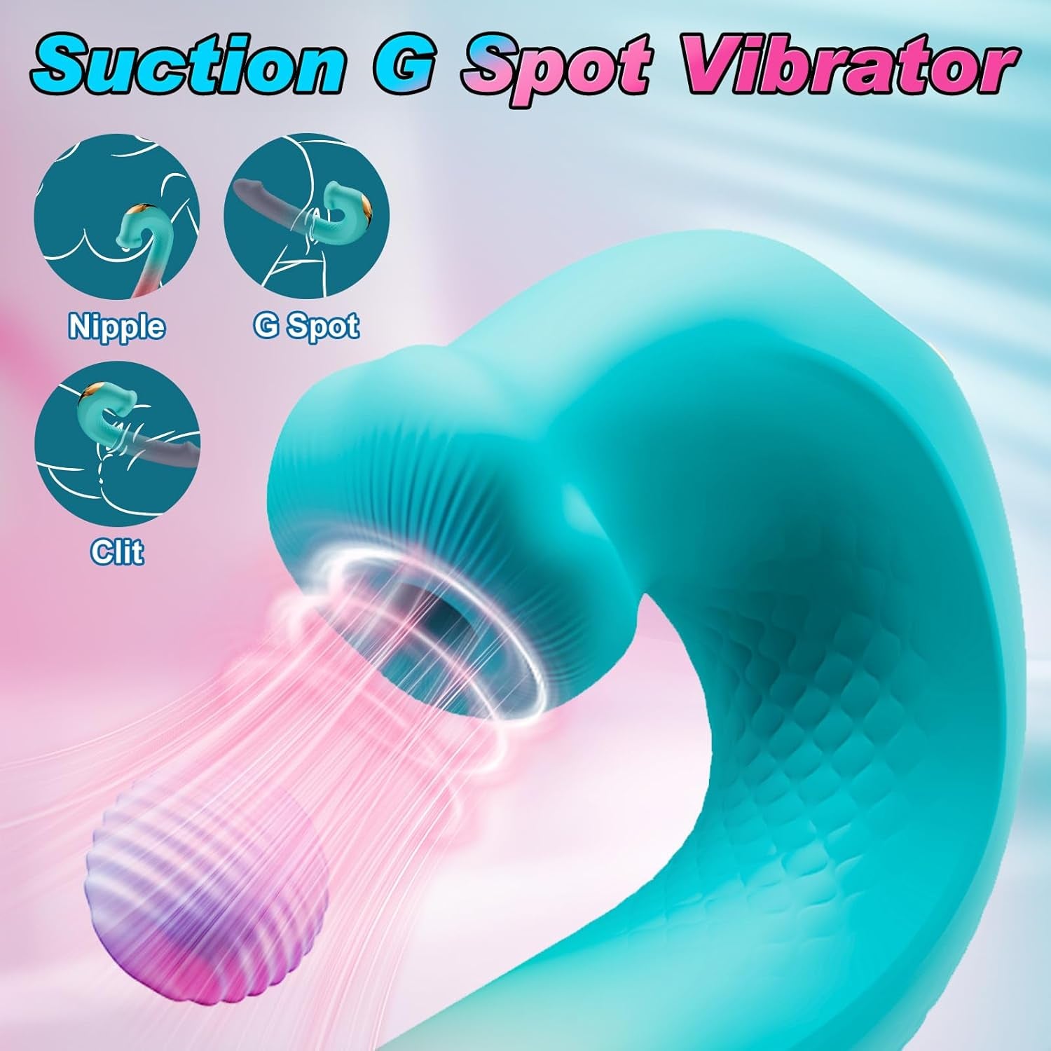 G Spot Sucking Vibrator for Women - 3 In1 APP Remote Control Dildo Vibrator Female Sex Toys with 6 Rotation & 10 Suction & 10 Vibration, 360° Rotating Beads Nipple Clit Sucker Adult Sex Toys & Games - SinfulX - 