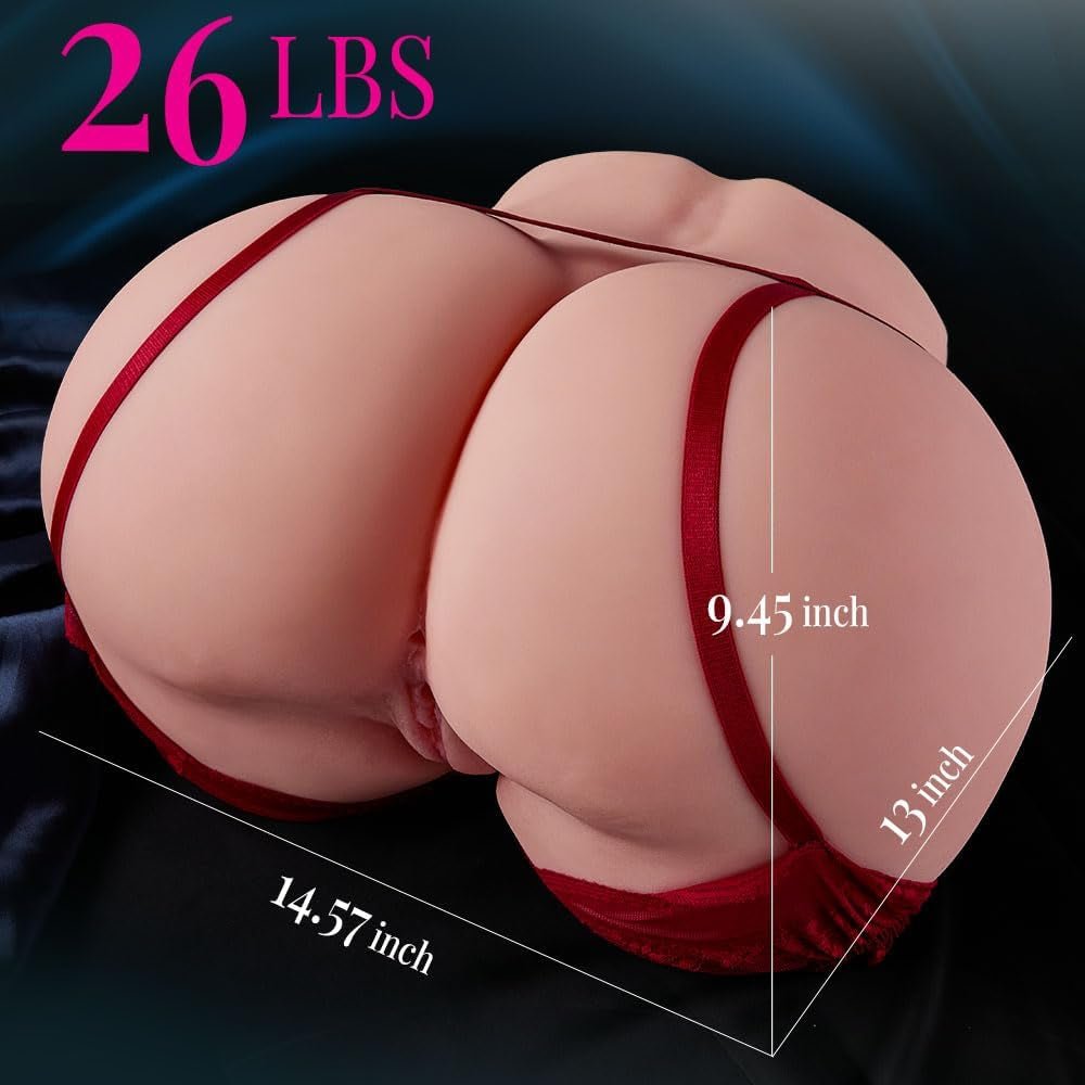 26LB Big Ass Sex Doll for Male Masturbation, Realistic Skin Texture Male Masturbator Soft Female Big Ass Sex Toy with Tight Pussy & Anal Chanel, Torso Sex Dolls Male Sex Toys for Men - SinfulX - 