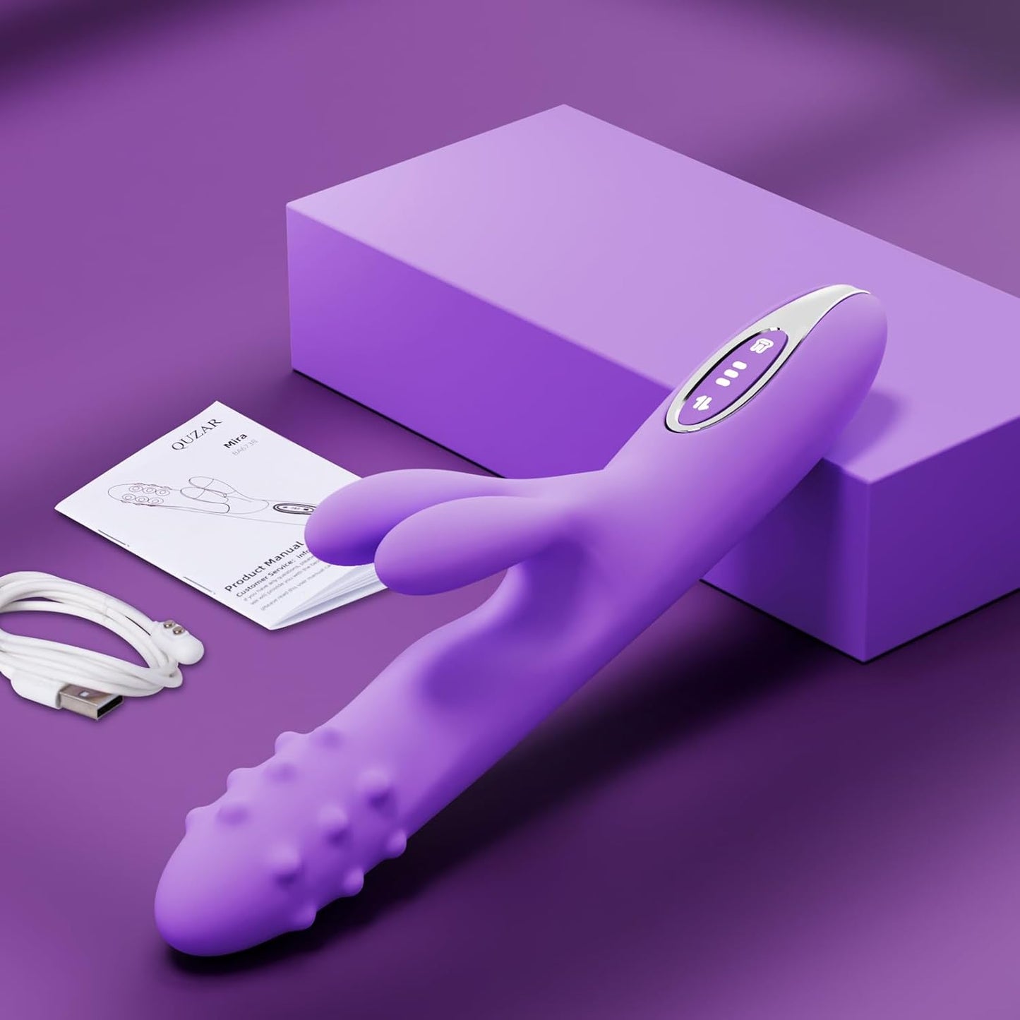 OrbitBead 360° Beads Thrusting Rabbit Vibrator 10 Modes Silicone - SinfulX - 