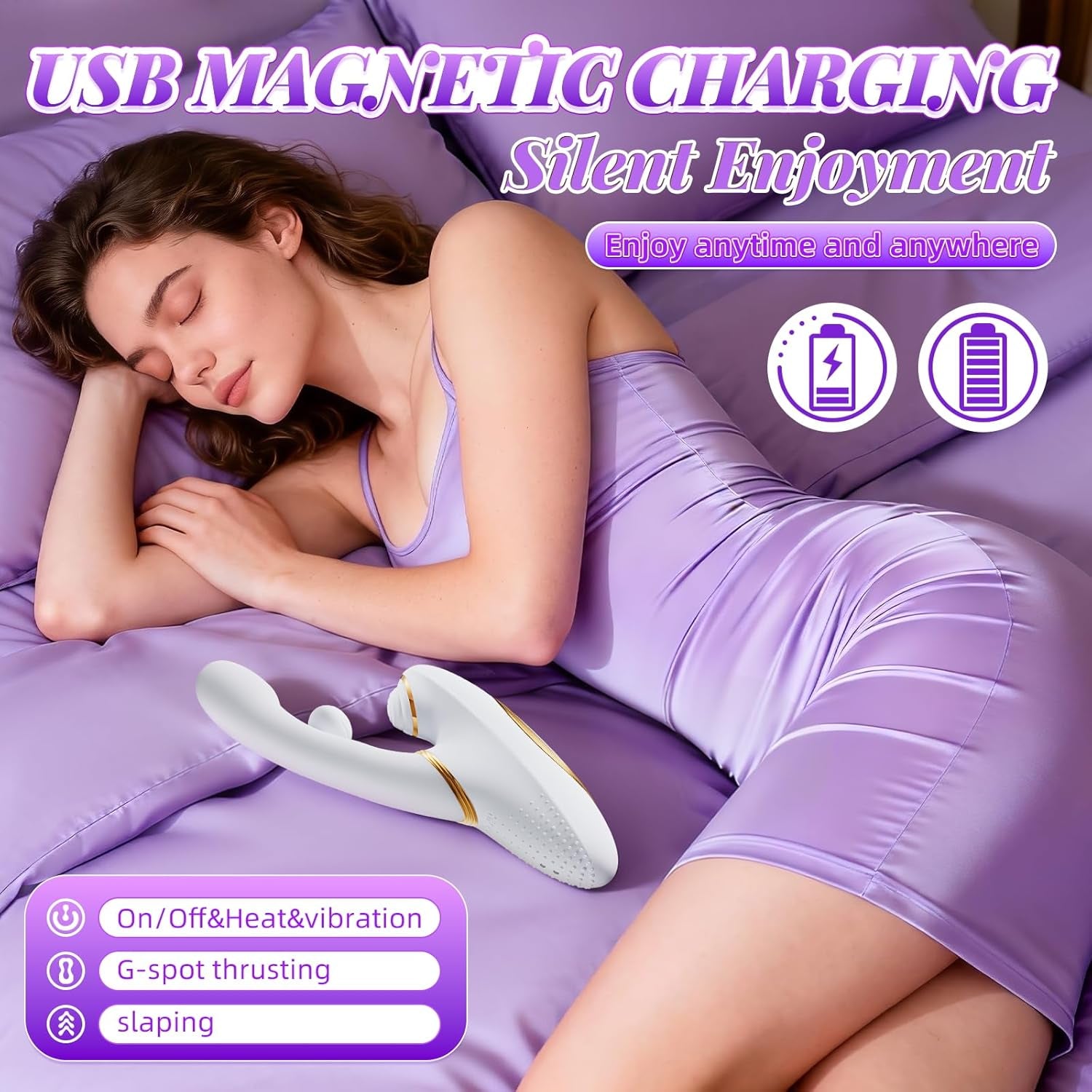 QuadPulse Heating Tapping Rabbit Vibrator - SinfulX - Personal Care > Sexual Wellness > Flapping/Tapping Vibrator