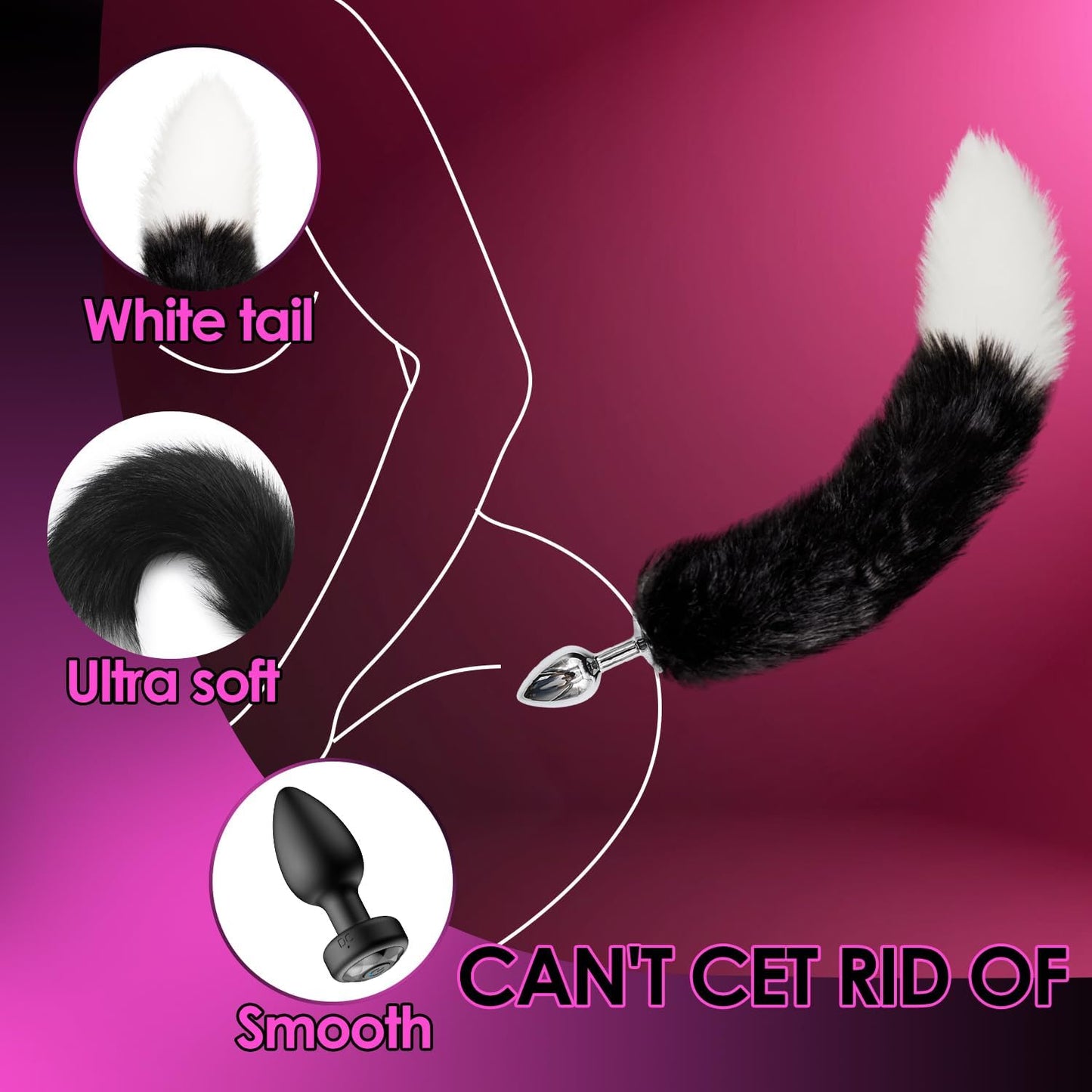 2PCS Anal Plug Vibrator Set – Remote Control Silicone Butt Plug & Fox Tail Metal Plug for Prostate and G-Spot Stimulation – Adult Toys for Men, Women, Beginners and Couples