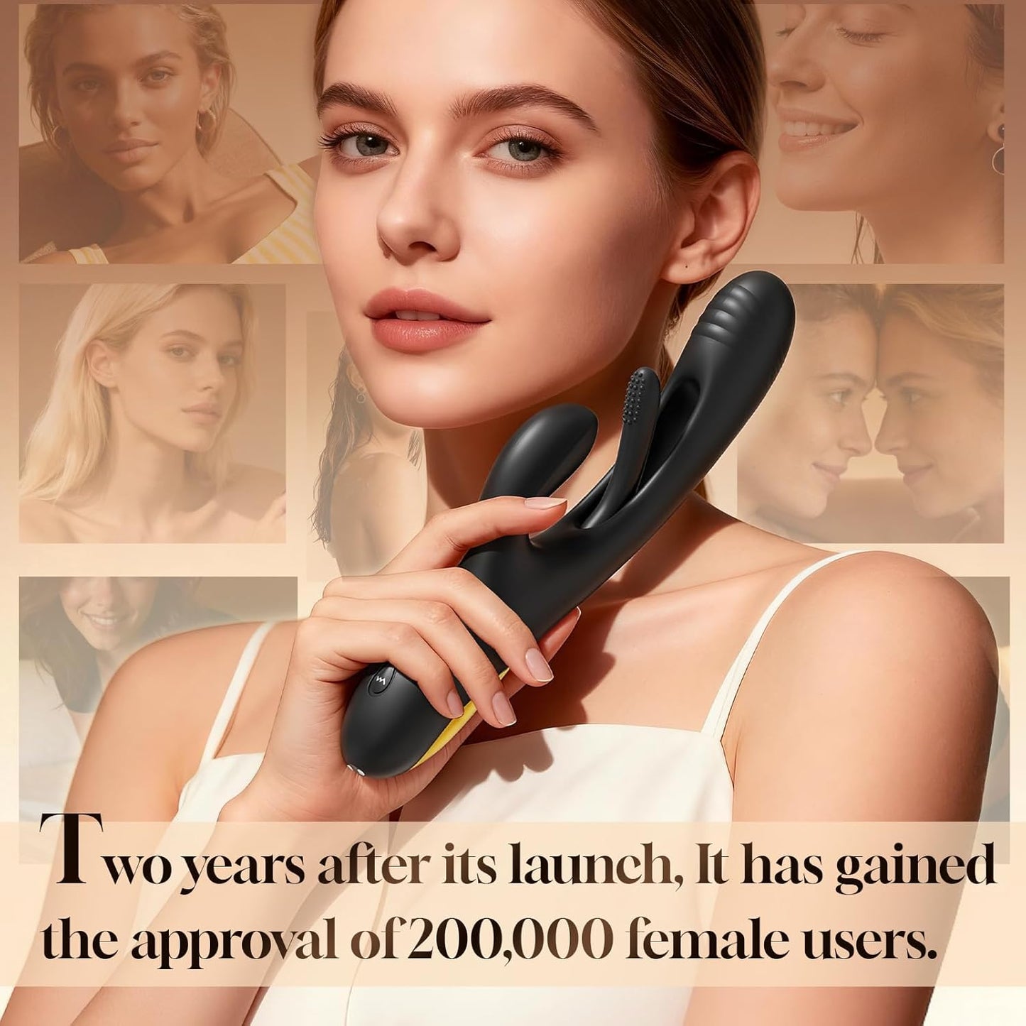 Vibrator Dildo Rabbit Sex Toys - G Spot Vibrator Massager for Women Clitoral Nipple Stimulation, 3 in 1 Sex Toys with 14 Vibration & 7 Tongue Licking Flapping, Adult Product Aurieel (Black)