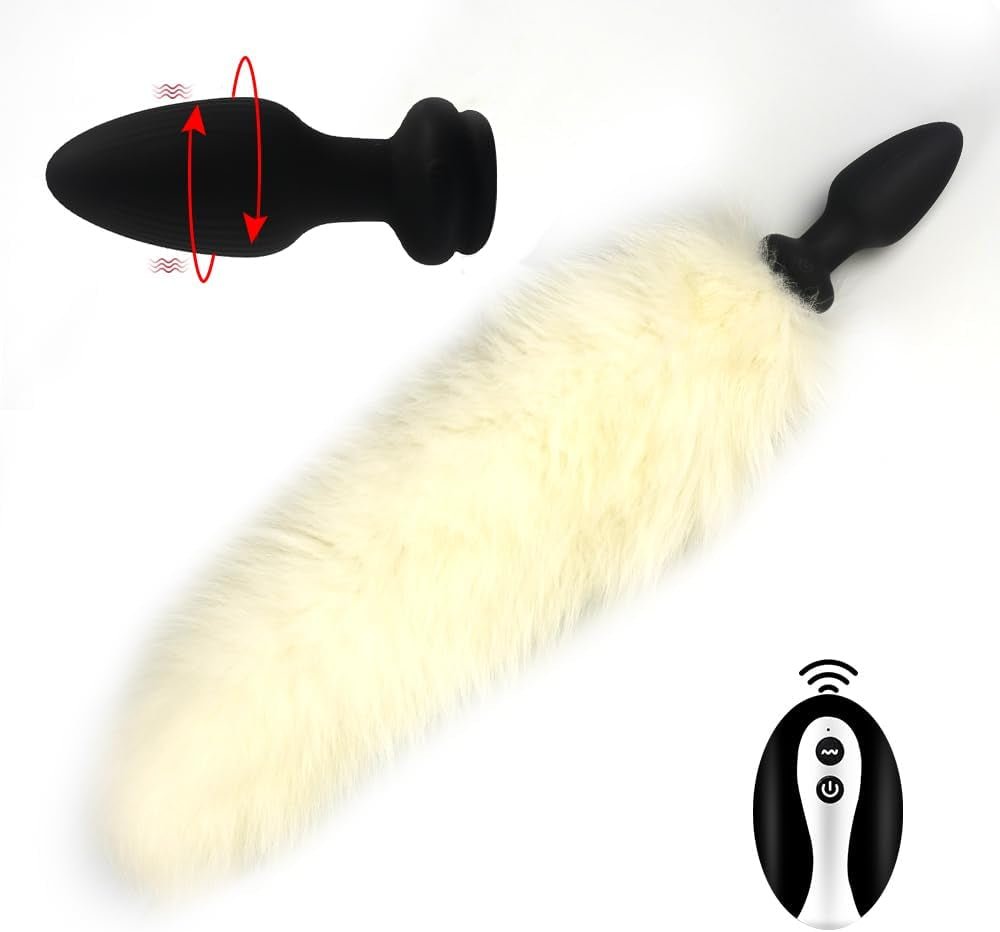 FrostPulse Remote Control Fox Tail Vibrating Anal Plug - SinfulX - 