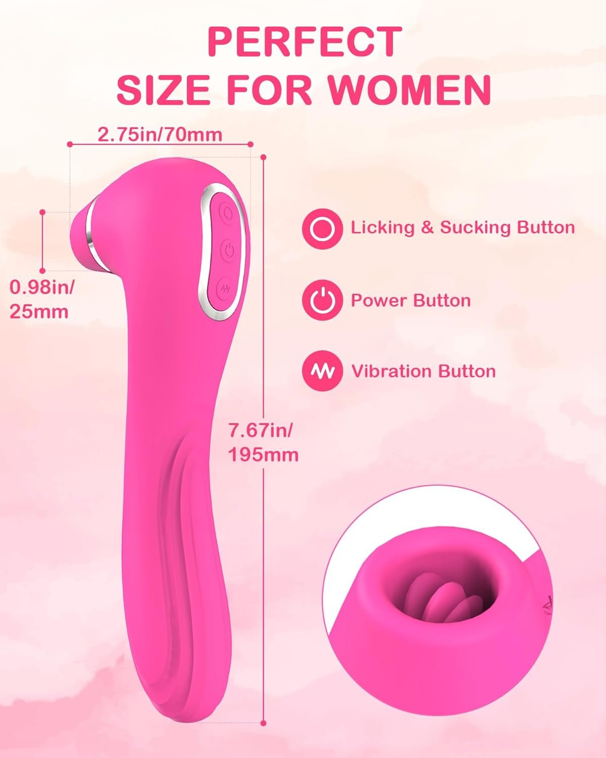 Clitoral Licking Sucking Vibrator Sex Toys,【App Control】 Tongue Sex Toy with 9 Vibrations 9 Tongue Licking with Sucking Modes, Clitoral G Spot Anal Adult Toy Nipple Clit Stimulator Sex Toys - SinfulX - 