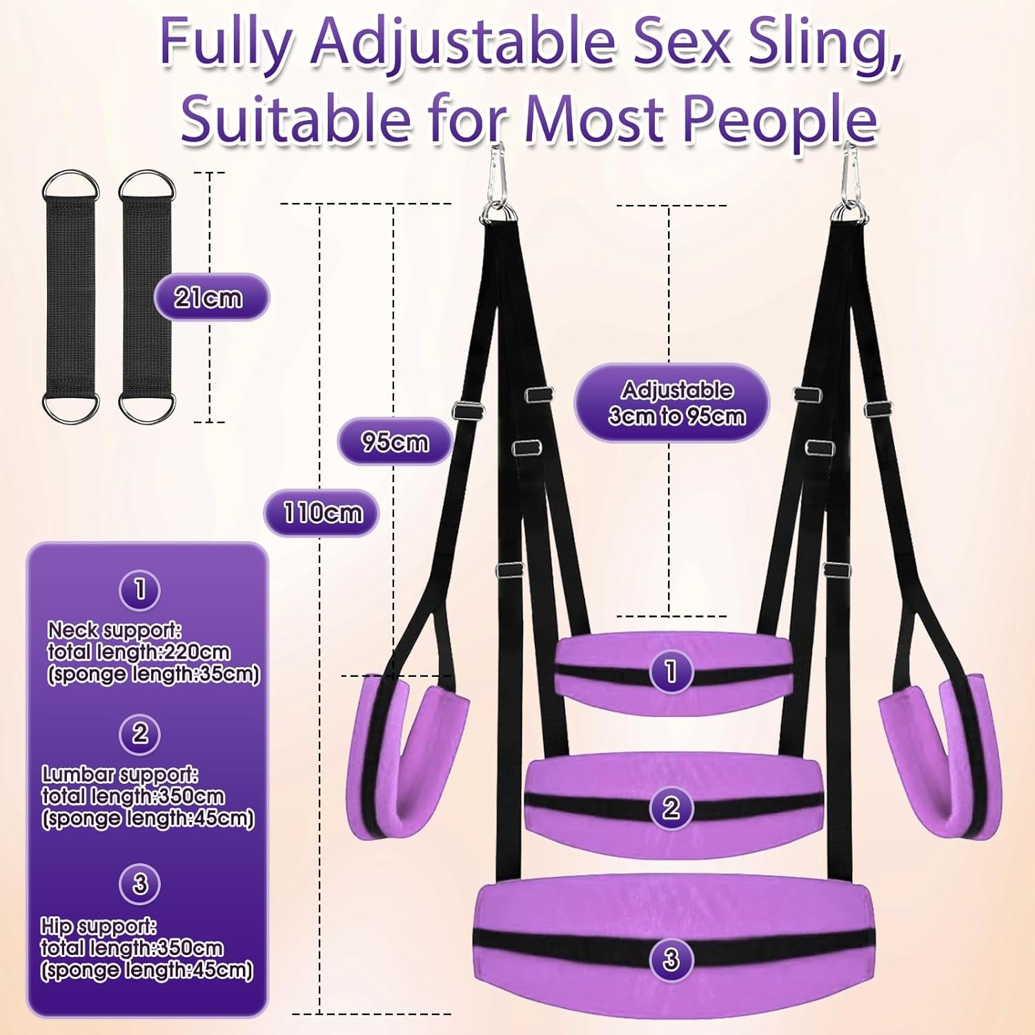ComfortLift Adjustable Door Sex Swing 400lb - SinfulX - 