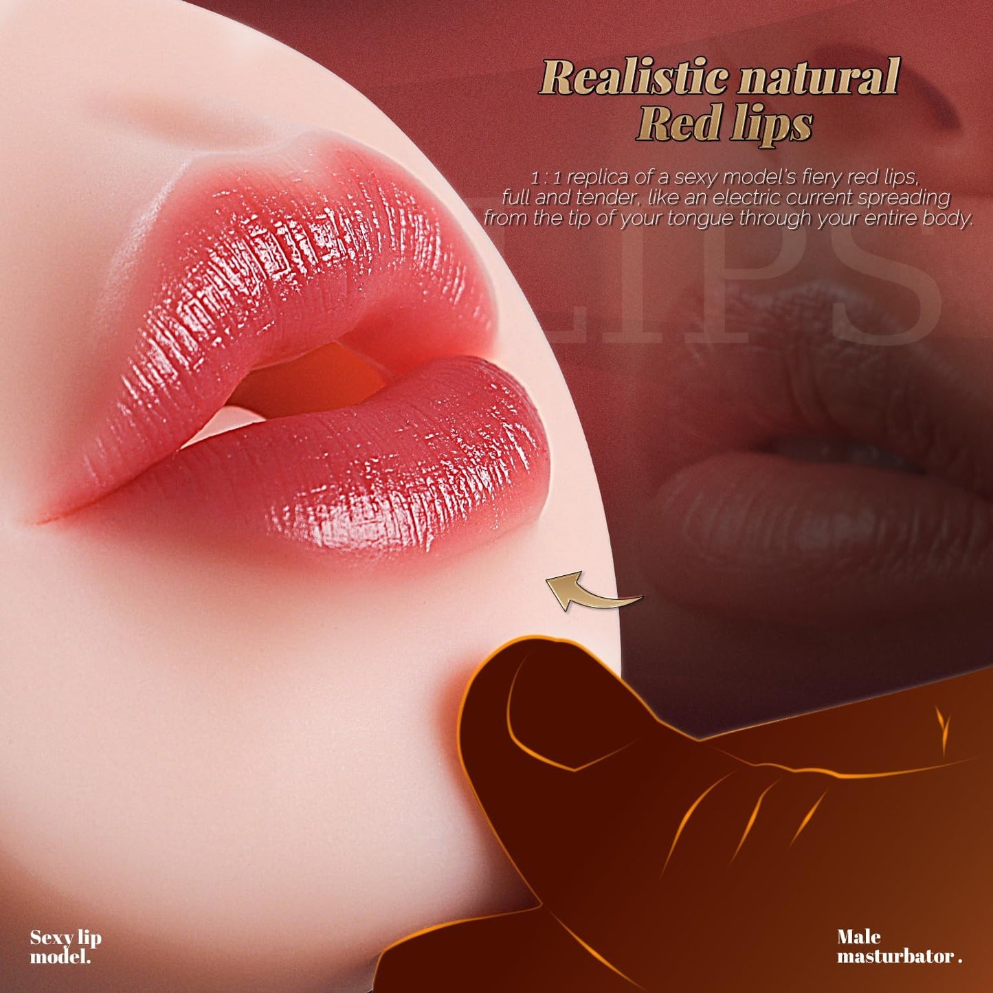 Male Masturbator Oral Sex Toys for Men, Realistic Pocket Pussy Deep Throat Oral Blow Textured with 7.5In Depth, Sexy Lips & Soft Tongue Fleshy Texture, Sex Machine Blowjob Toy for Men