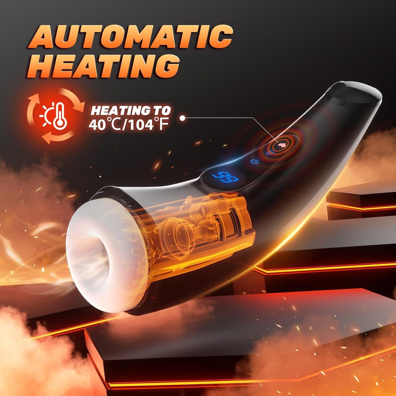HeatSync APP Male Masturbator Heating Suction Vibrator - SinfulX - Personal Care > Sexual Wellness > Male Suction Vibrator