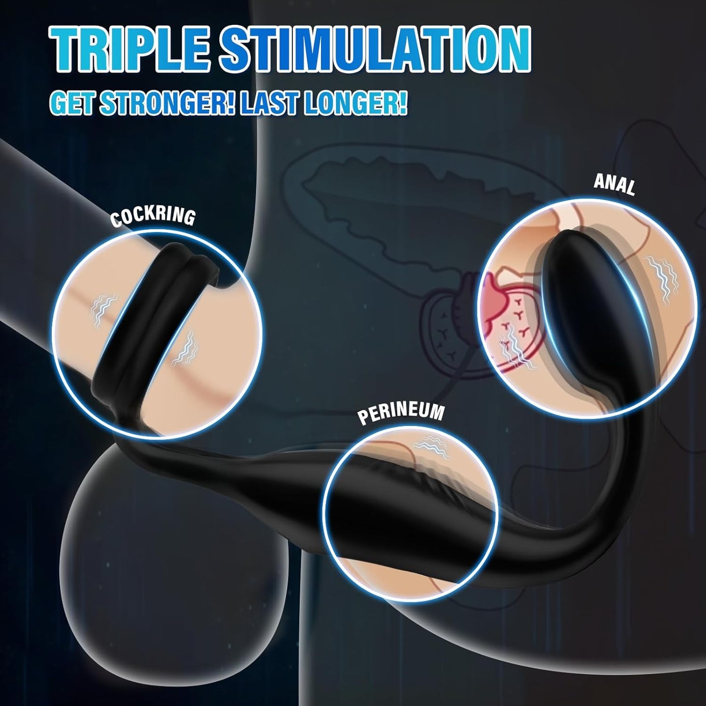 Vibrating Cock Rings Anal Vibrator - Mens Anal Sex Toy Prostate Massager Vibrator with 10 Modes, Remote Control Vibrating Butt Plug Penis Scrotum Stimulator, Male Vibrator Couple Anus Anal Toy