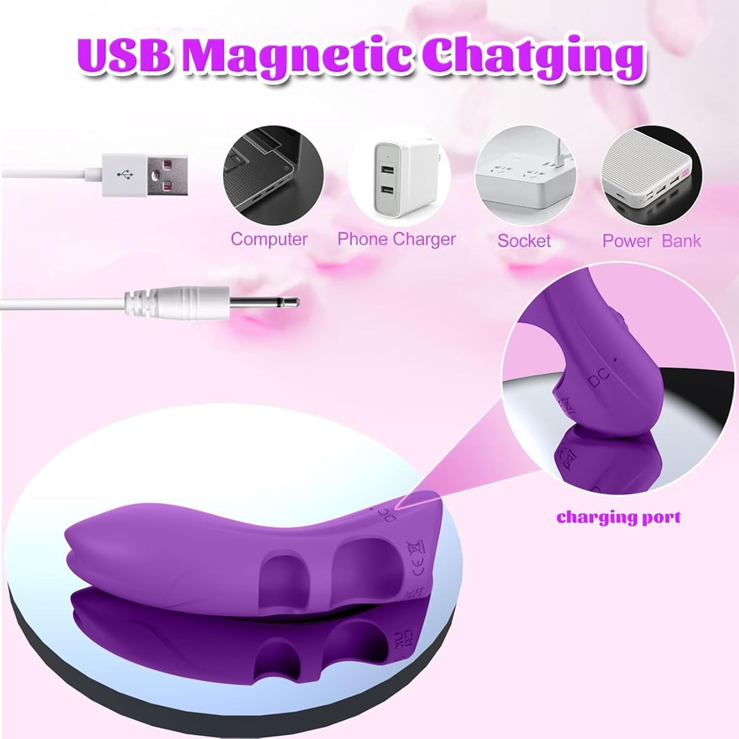 KittyCurve Cat Finger Vibrator 10 Modes Waterproof Purple - SinfulX - Personal Care > Sexual Wellness > Finger Vibrator