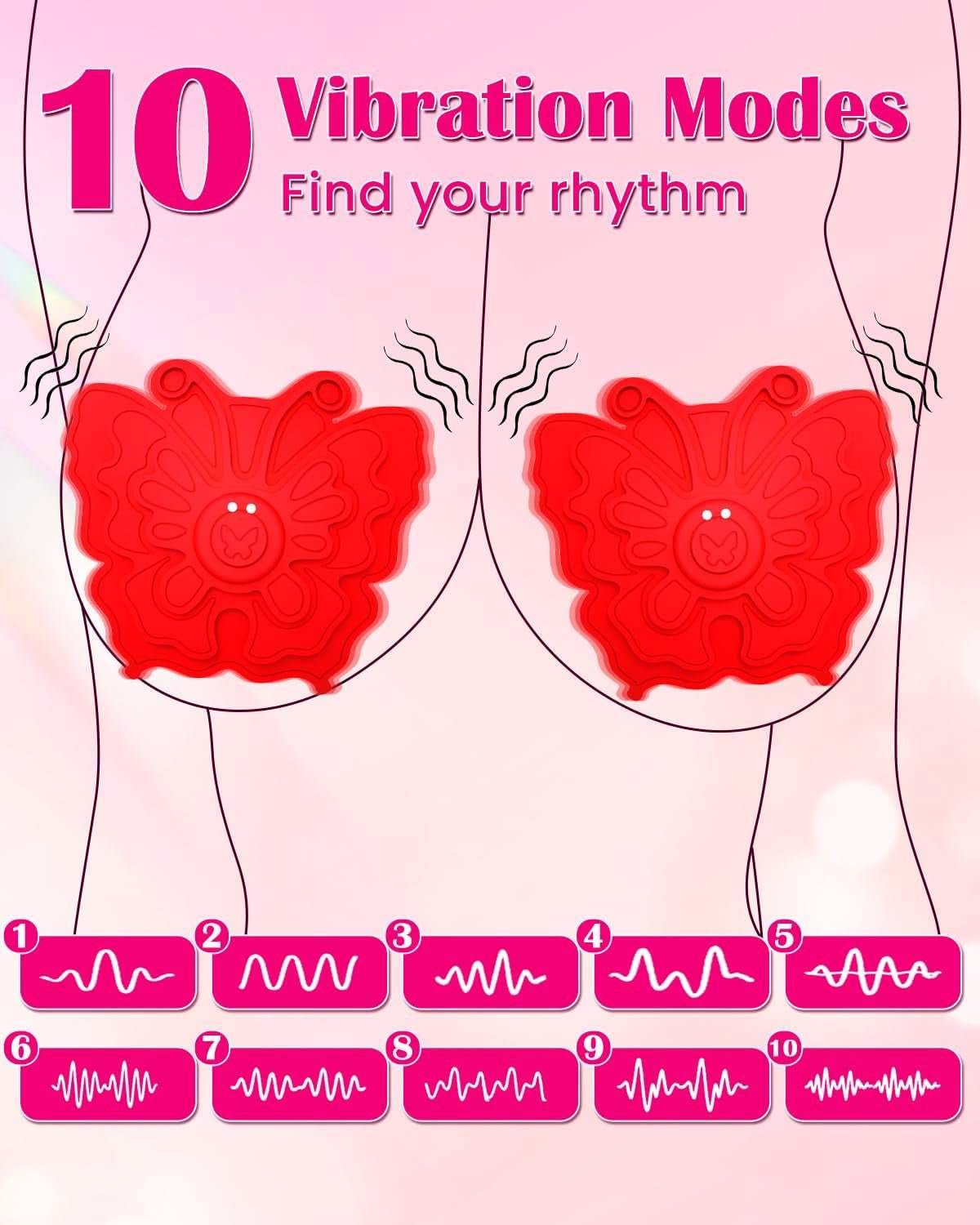 VelvetStrap Strap - On Nipple Vibrator 10 Modes Waterproof - SinfulX - Personal Care > Sexual Wellness > Nipple Stimulator