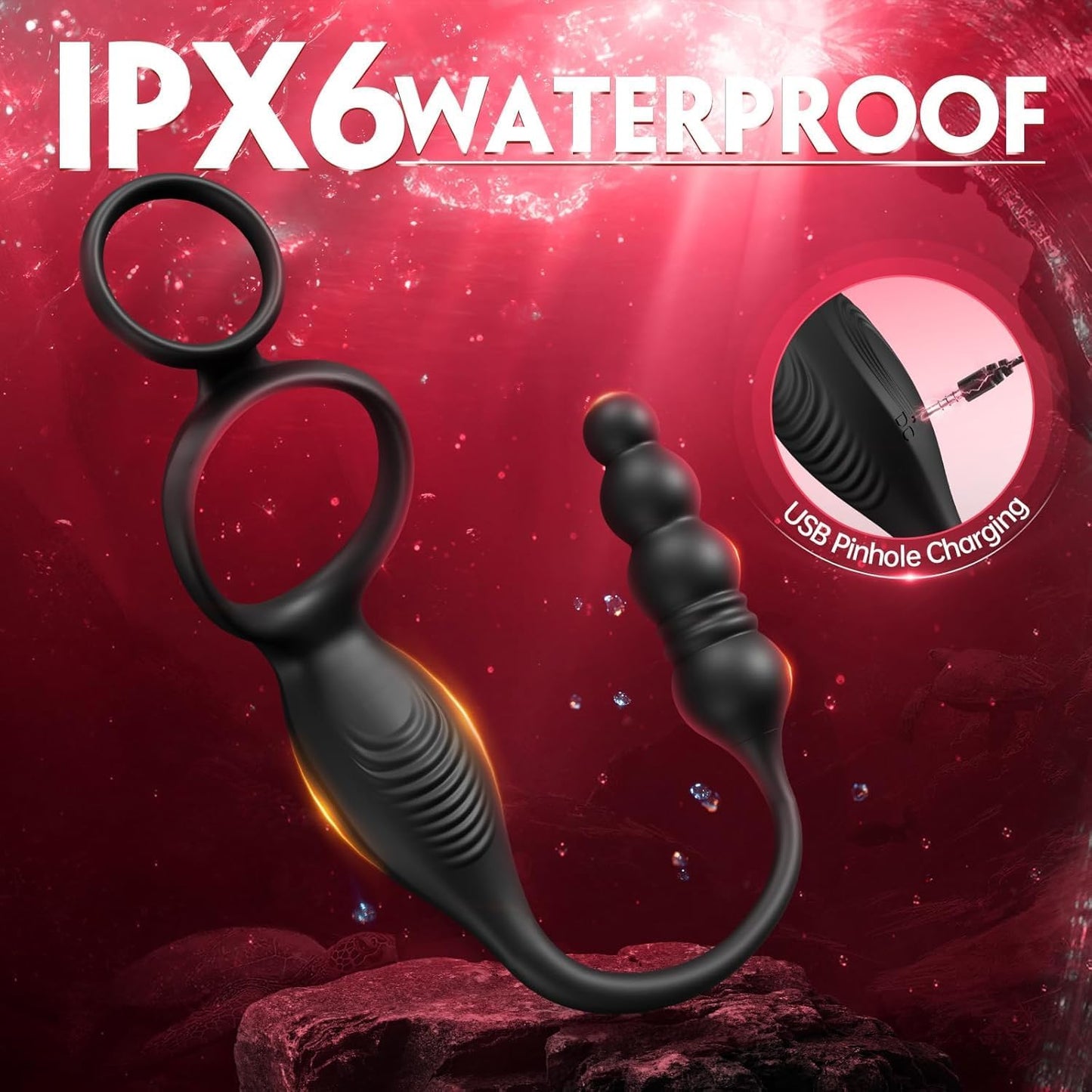 SyncThrustX Prostate Massager Cock Ring 10 Modes Thrusting - SinfulX - Personal Care > Sexual Wellness > Prostate Massager Cock Ring