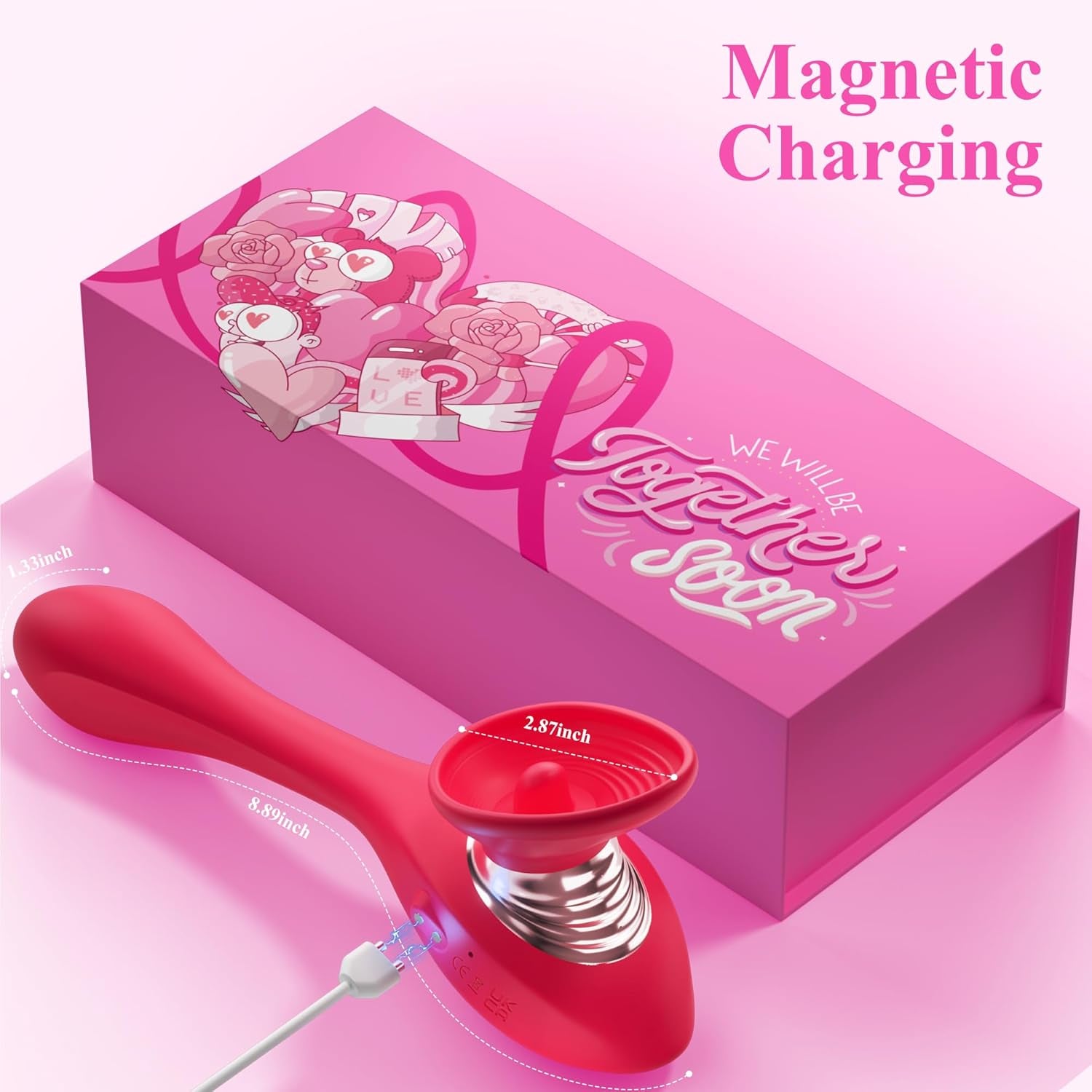 Sucking Vibrator Sex Toys for Women, 3IN1 Tongue Rose Toy G Spot Clitoral Vibrators for Nipple Clit Sucker, APP Control Adult Toys Dildo with 9 Suction 9 Vibration & 9 Vibrating Brush Modes - SinfulX - 