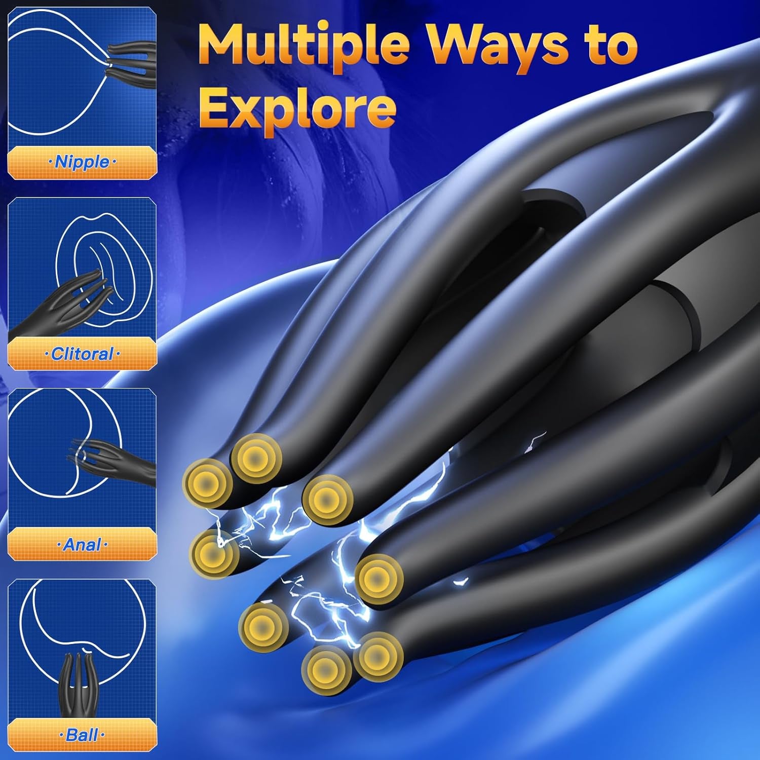 Male Sex Toys for Men Penis Vibrator - Tentacle Vibrator Male Masturbator with 10 Vibrating Training & 360° Wrapped for Glans Nipple Stimulation Sex Toy, Stroker Machine Adult Sex Toys & Games - SinfulX - 