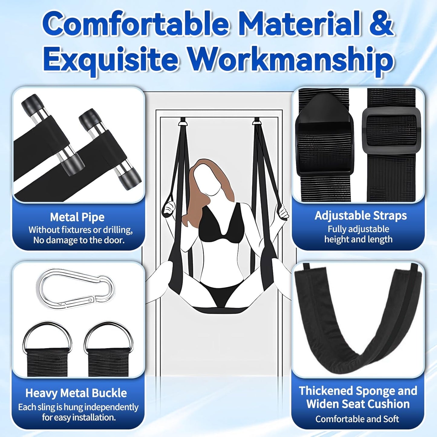 OrvexaX 360° Spinning Sex Swing 800lb Dual Mount - SinfulX - Personal Care > Sexual Wellness > Sex Swing
