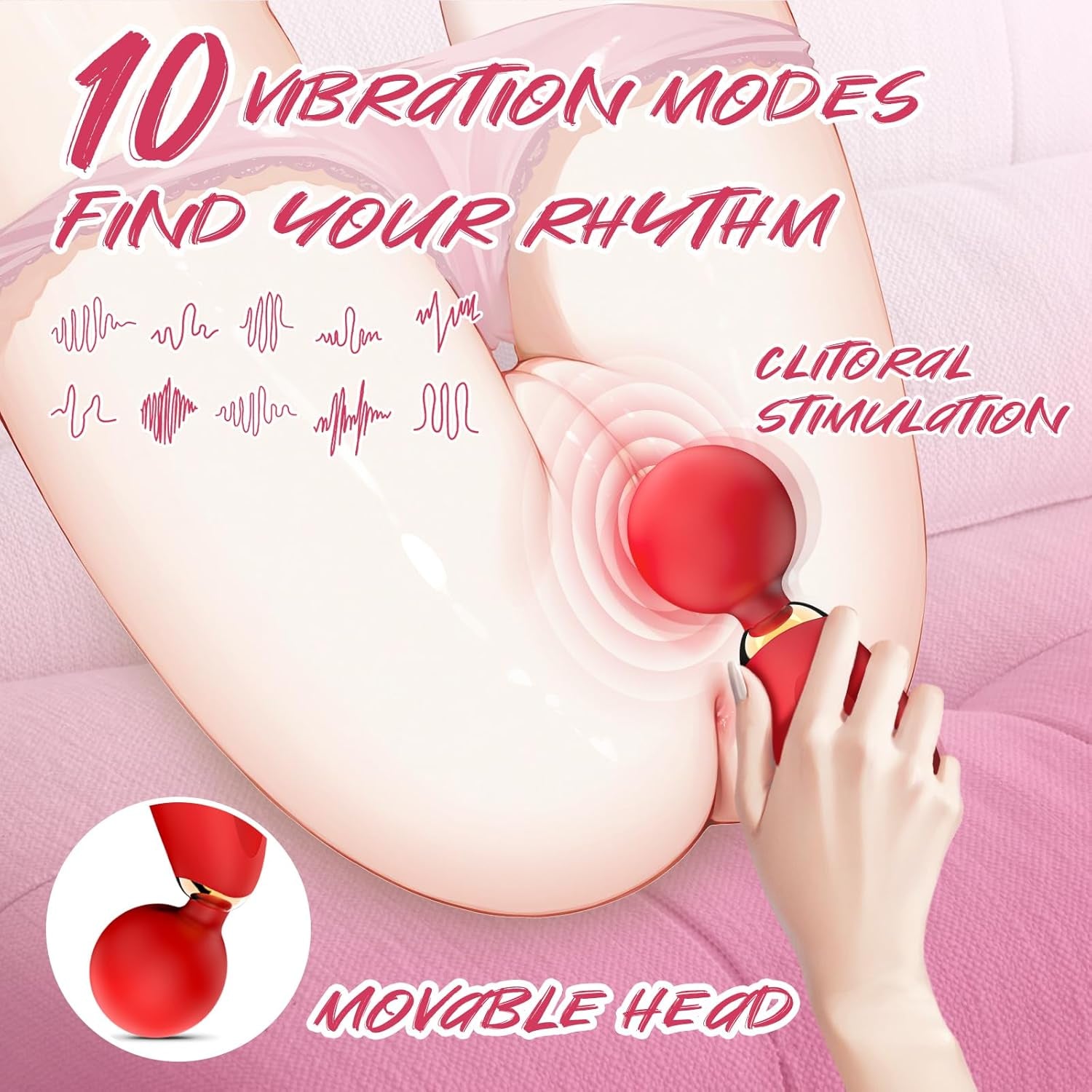 Vibrator Wand Sex Toys Women, Mini Vibrator Clitoral Stimulator with 10 Vibration Modes, Adult Toys for Women Vibrating Wand Massager, Vibrators Waterproof Female Sex Toys Adult Sex Toys & Games