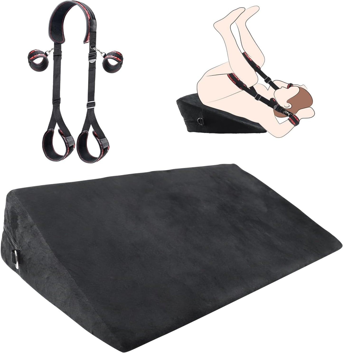 ElevaBond BDSM Positioning Wedge Pillow Set with Straps & Harness - SinfulX - Personal Care > Sexual Wellness > Sex Pillow