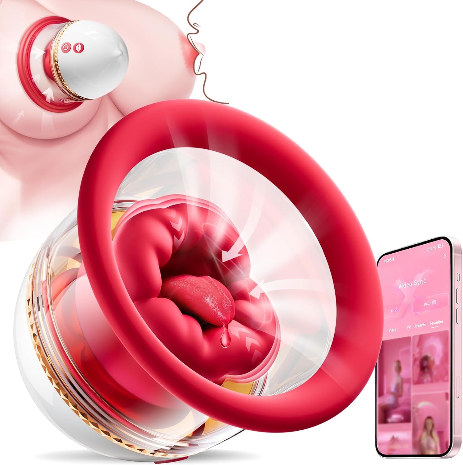 Sex Toys Rose Toy Sucker Vibrator - AI Sync Nipple Toys with 9 Vibrating & 3 Sucking Modes, Detachable Sex Toy Vibrators Adult Toys Clit Nipple Anal Stimulator Massager Rose Sex Toy for Women
