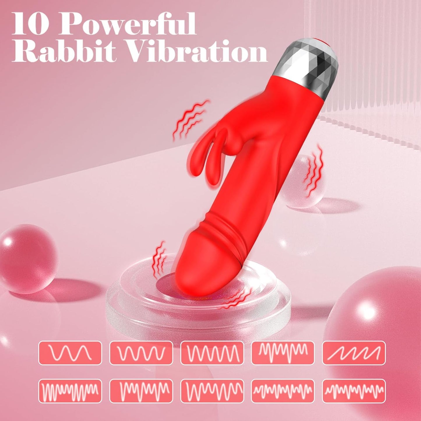 Dildo Bullet Vibrator Sex Toys - Mini Rabbit Vibrators with 12 Vibration Modes, Small Dildos Clitoral G Spot Vibrator for Women Pleasure, Powerful Female Rechargeable Adult Toy for Couple Games