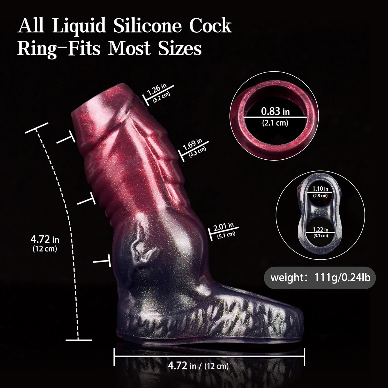 Knot Penis Sleeve Cock Sleeve, Cock Ring Penis Extender Ultra - Soft Penis Enlarger for Couples, Delay Ejaculation Stronger Erection Enhancement, Silicone Penis Rings for Testicles G Spot Stimulation - SinfulX - 