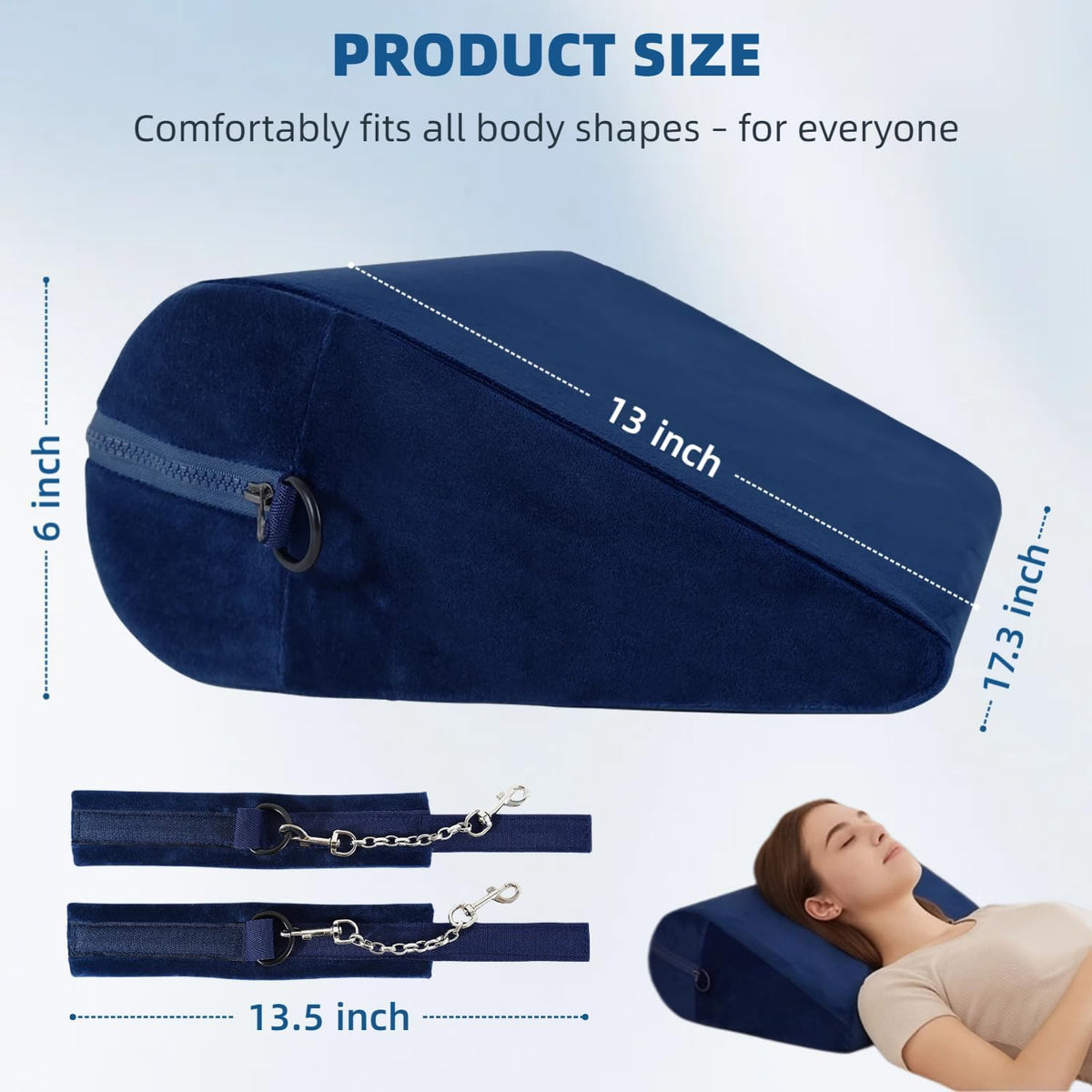 AzureRise Sex Position Pillow & BDSM Handcuffs | Blue - SinfulX -