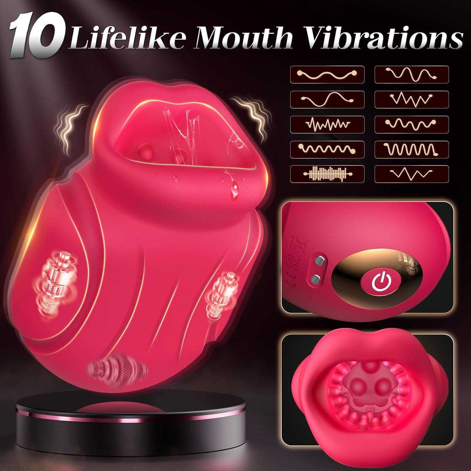 Male Sex Toys for Men - Male Masturbator Penis Vibrator with 10 Vibrating & APP, Mouth Blowjob Stroker Trainer Adult Sex Toys for Prolong Endurance, Pocket Pussy Mens Sex Toy Sex Machine - SinfulX - 