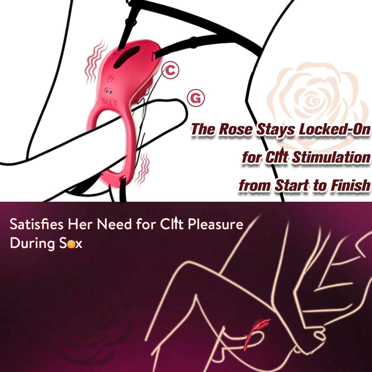 BloomControl Wearable Cock Ring Clit Stimulator App Remote - SinfulX - Personal Care > Sexual Wellness > Couples Cock Ring