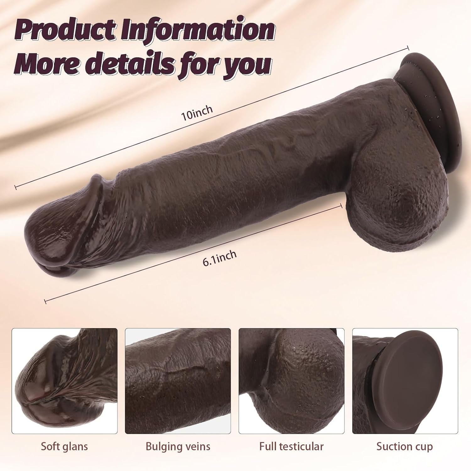 Squirting Dildo & Movable Foreskin Dildos Sex Toys, 2 in 1 Realistic Silicone Ejaculating Toy Foreskin Dildo for Vaginal Anal Play, 9.8" Huge Anal Didlo with Suction Cup, Thick BBC Dildos - SinfulX - 