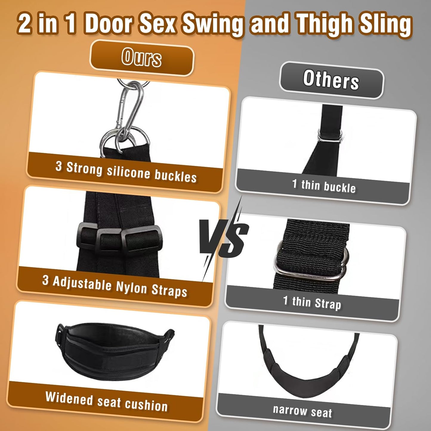 DualyX 2 - in - 1 Door Sex Swing & Thigh Sling - SinfulX - Personal Care > Sexual Wellness > Sex Swing