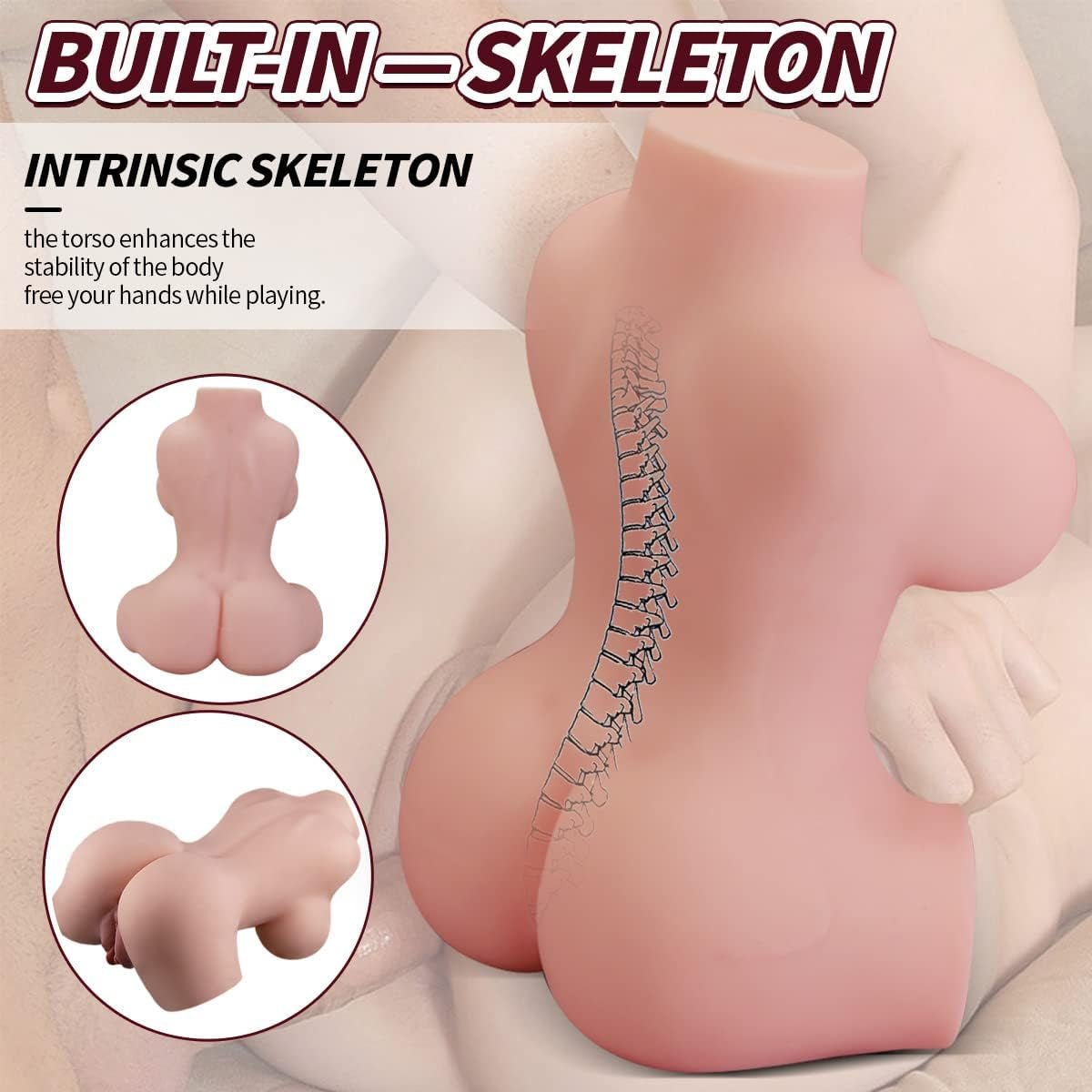 Pocket Pussy Sex Doll for Men Male Masturbator with Pussy Ass 3 in 1 Realistic Male Sex Toys Adult Female Torso with Boobs Tight Vagina Anal, 3D Lifesize Love Doll Stroker - Zz - SinfulX - 