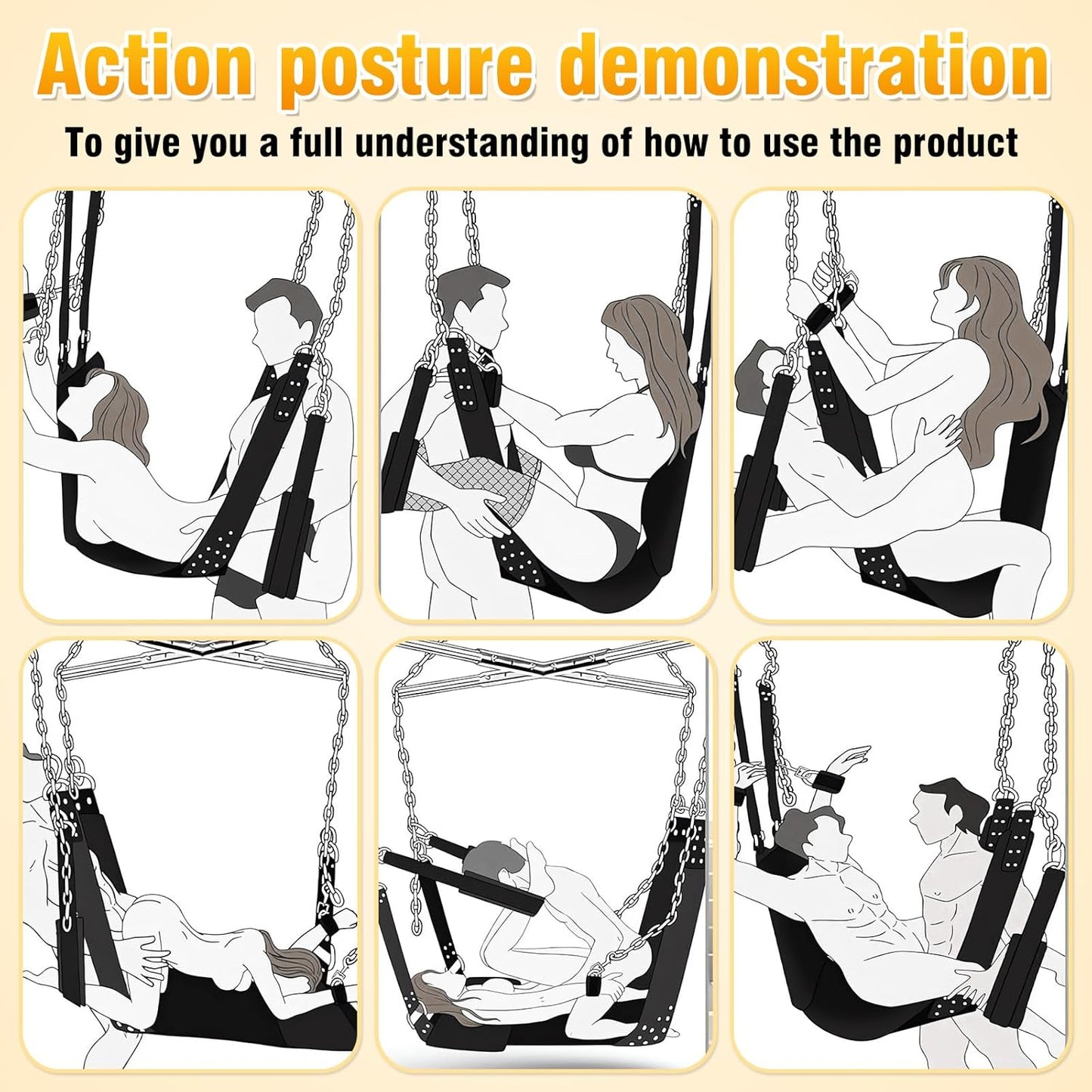 SteelRise Adjustable Heavy - Duty Ceiling Sex Swing - SinfulX - 