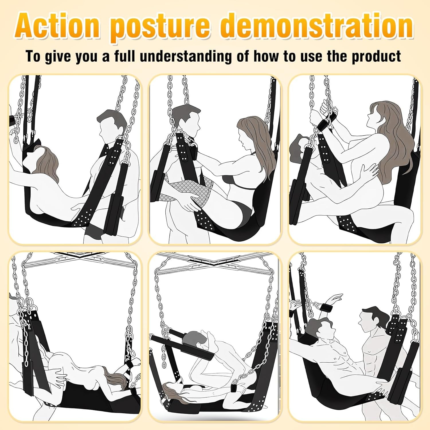 SteelRise Adjustable Heavy - Duty Ceiling Sex Swing - SinfulX - 