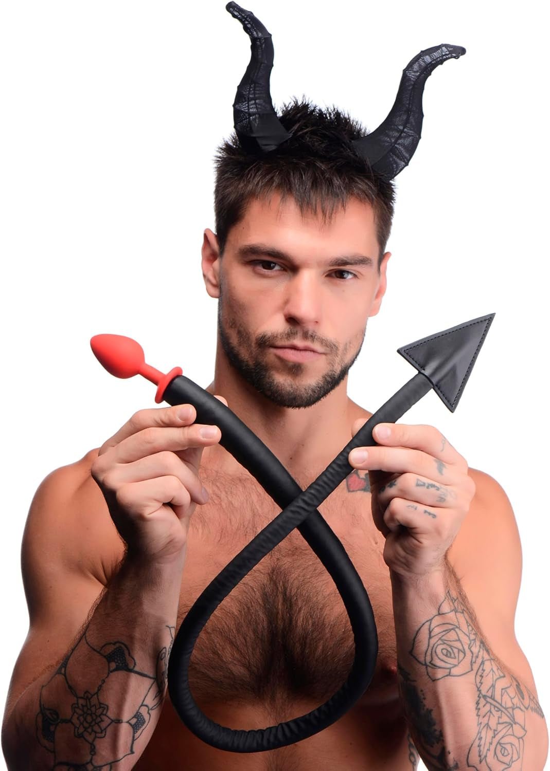 InfernoX Devil Tail Anal Plug & Horns Cosplay Set - SinfulX - 