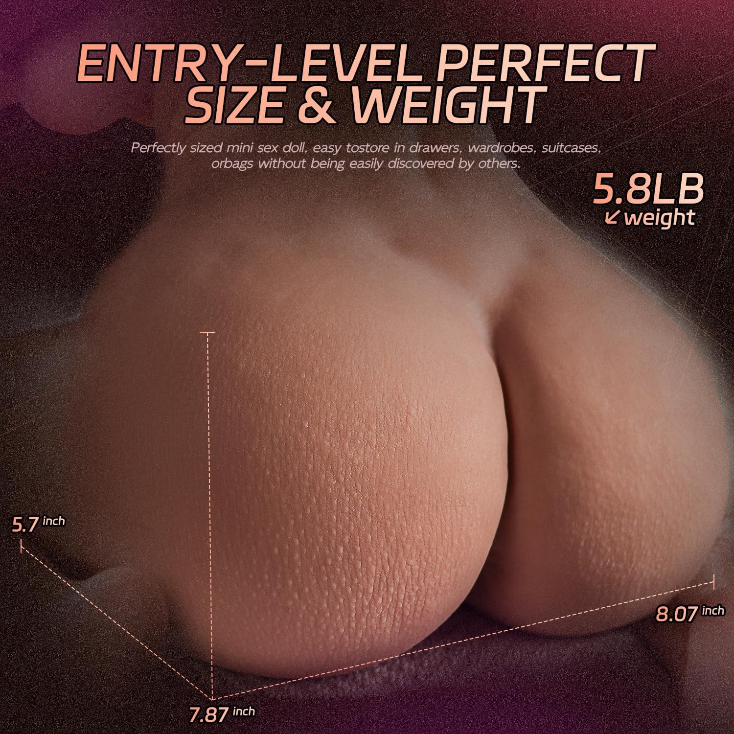 Male Masturbator Sex Doll for Men Pocket Pussies Realistic Adult Sex Toys for Men, 5.8LB Entry - Level Ass Lifelike Soft Butt with Vagina and Anal Channel for Several Sex Positions (Wheat) - SinfulX - 