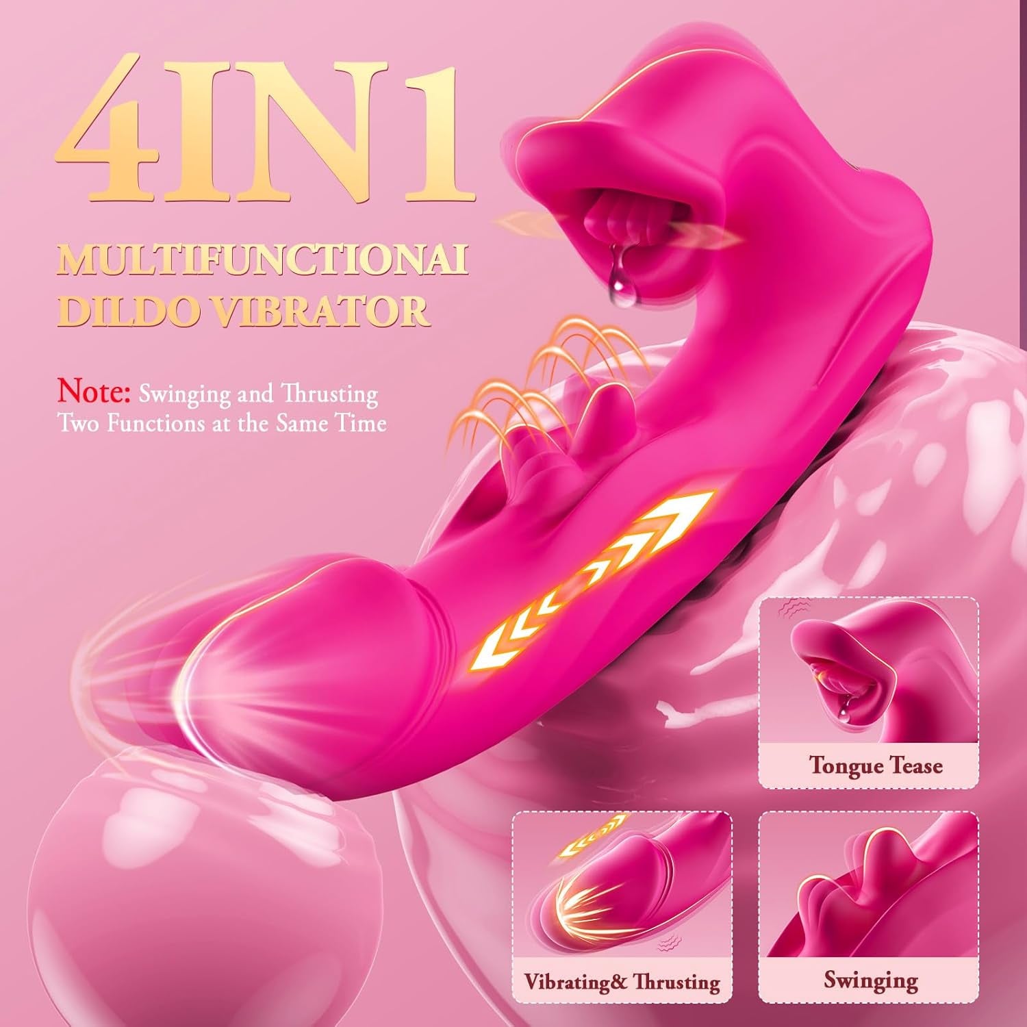 ElyraMax Thrusting Rabbit Licking Vibrator 4 - in - 1 10 Modes G - Spot - SinfulX - Personal Care > Sexual Wellness > Tongue Vibrator