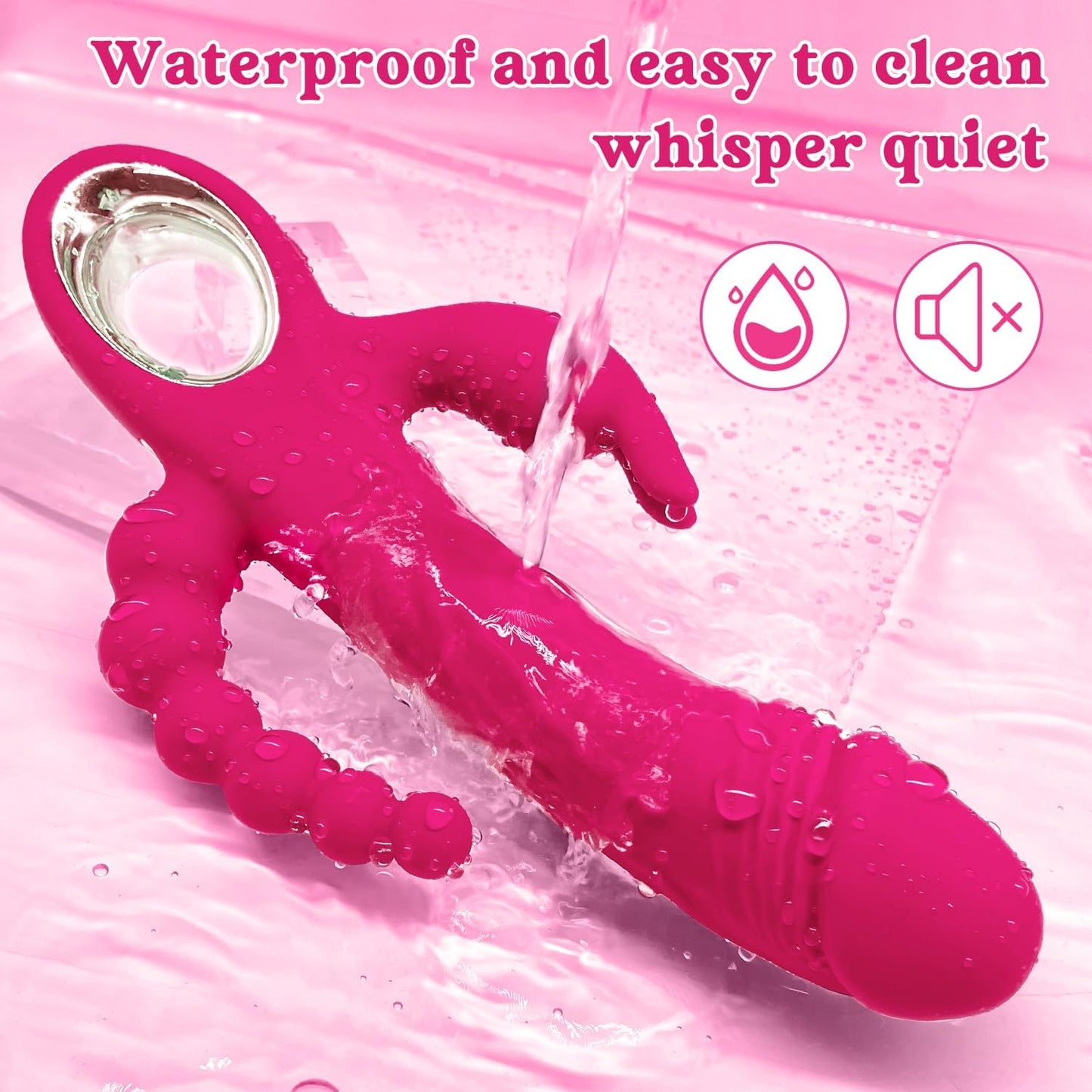 Thrusting Rabbit Vibrator for Blended Full - Body Pleasure, with G Spot & Clitoral Stimulation for Pinpoint Ecstasy, and an Ergonomic Handle for Effortless Control - SinfulX - 