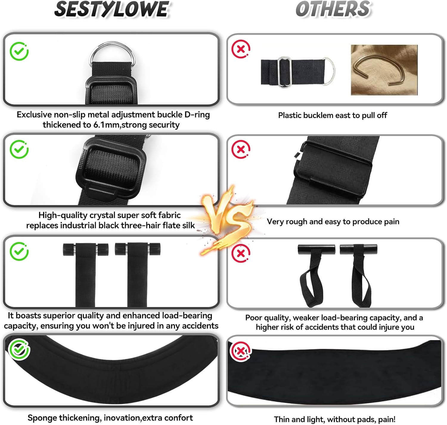 VelvetLift Door Sex Swing with Cushions & Armrests - SinfulX - 
