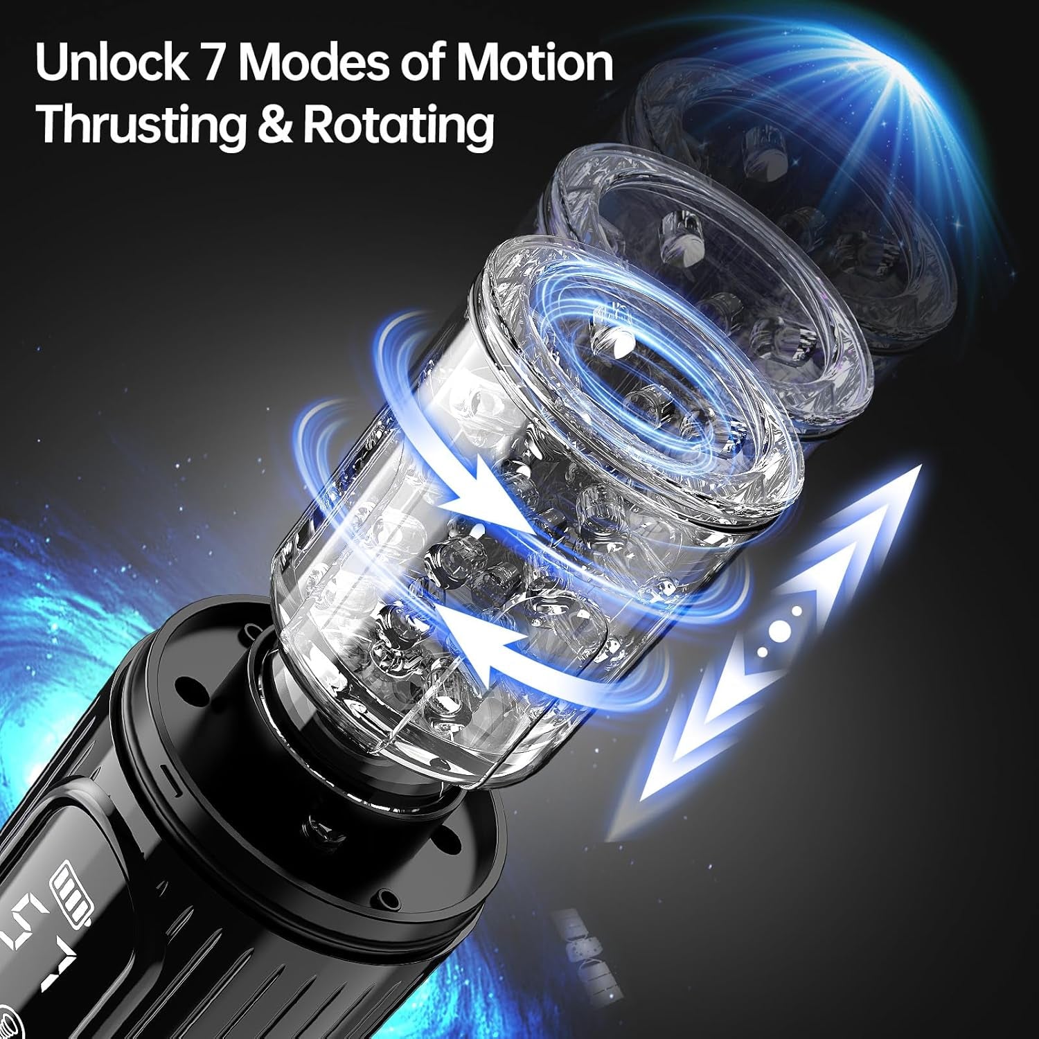 Male Masturbator Pocket Pussy - AI Sync Male Sex Toys for Men Penis Pump 7 Thrusting 7 Rotating 5 Sucking Modes with Handle,App Control Adult Toys Sex Toys - Pumps & Enlargers LCD Ticklers Ticklers - SinfulX - 