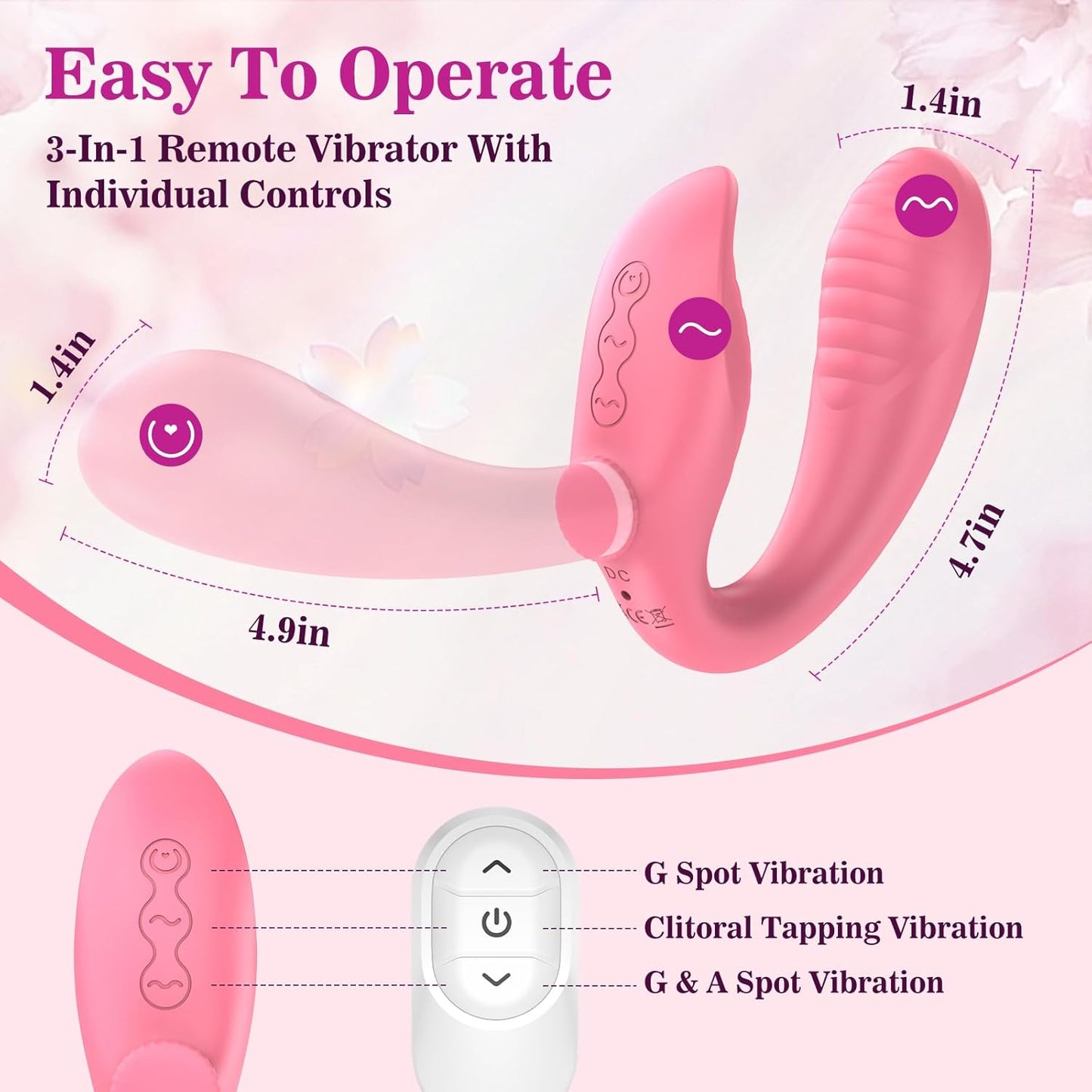 TriSync Strapless Strap On Vibrator Remote 3 Motor - SinfulX - Personal Care > Sexual Wellness > Strapless Strap - On
