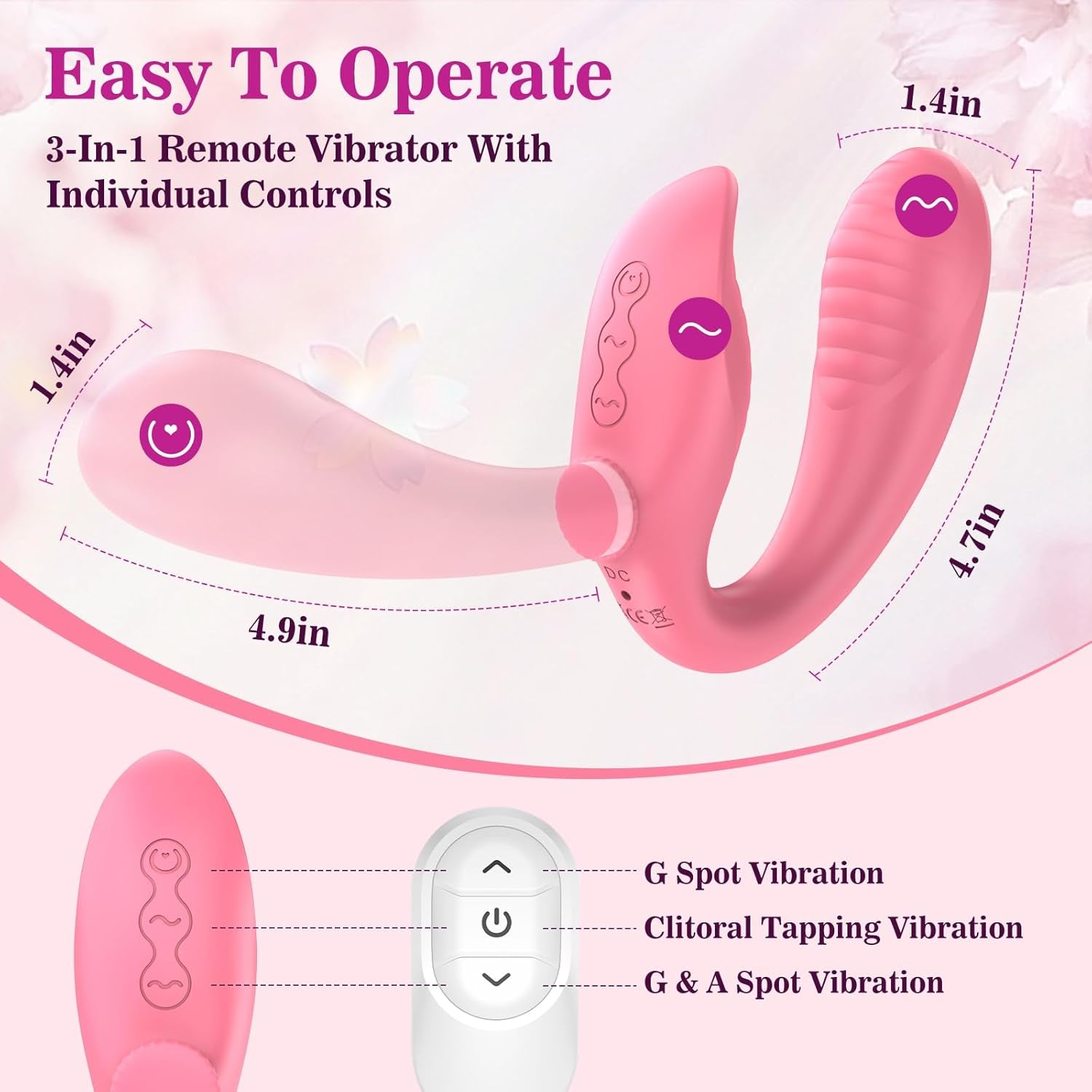 TriSync Strapless Strap On Vibrator Remote 3 Motor - SinfulX - Personal Care > Sexual Wellness > Strapless Strap - On