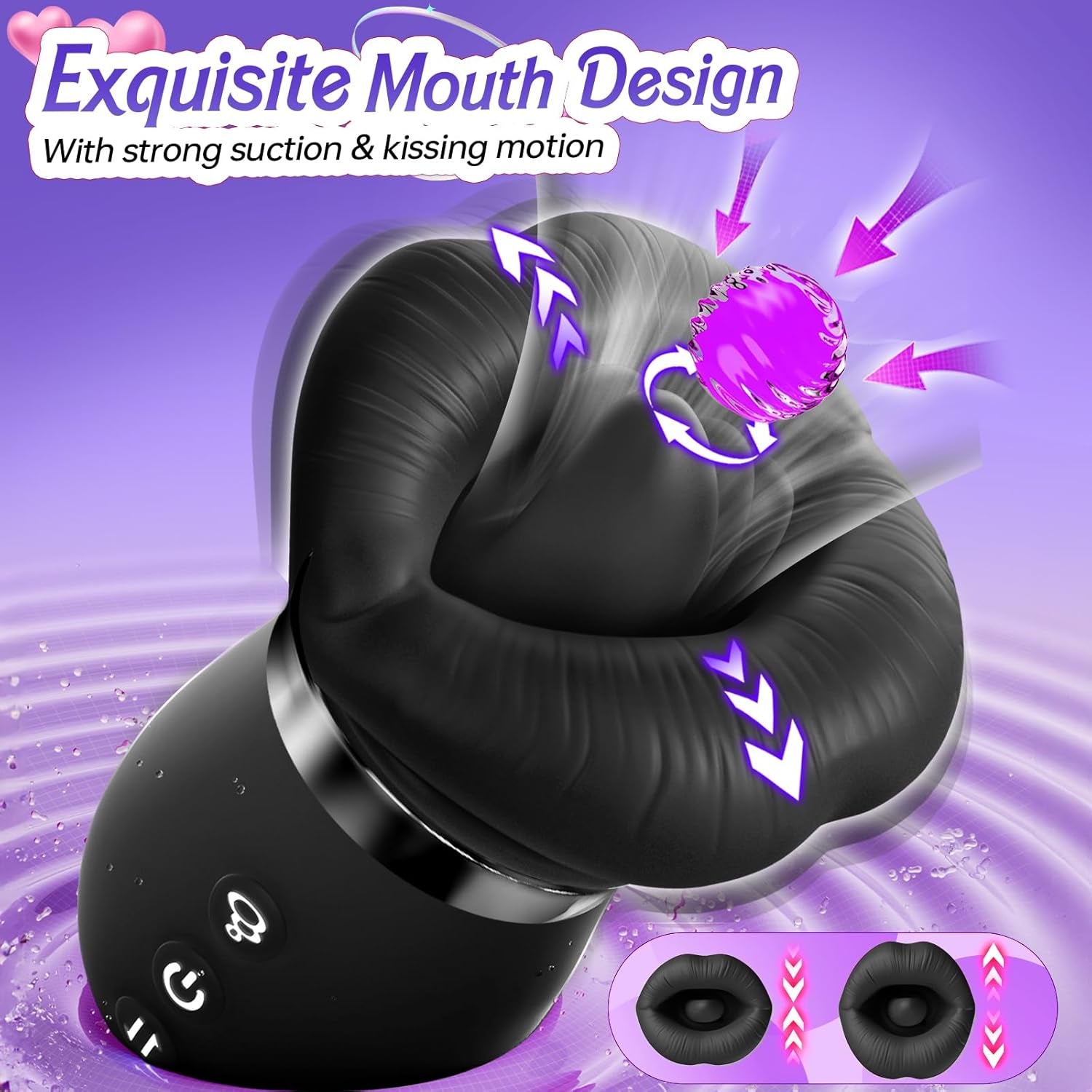 Vibrator Adult Sex Toys for Women - 5IN1 Mouth Sucking Vibrator Rose Sex Toy, 10 Tongue Licking, 3 Auto & 1 Manual Sucking Adult Toys New APP, Anal Clit Nipple Vibrators Female Couples Sex Toys - SinfulX - 