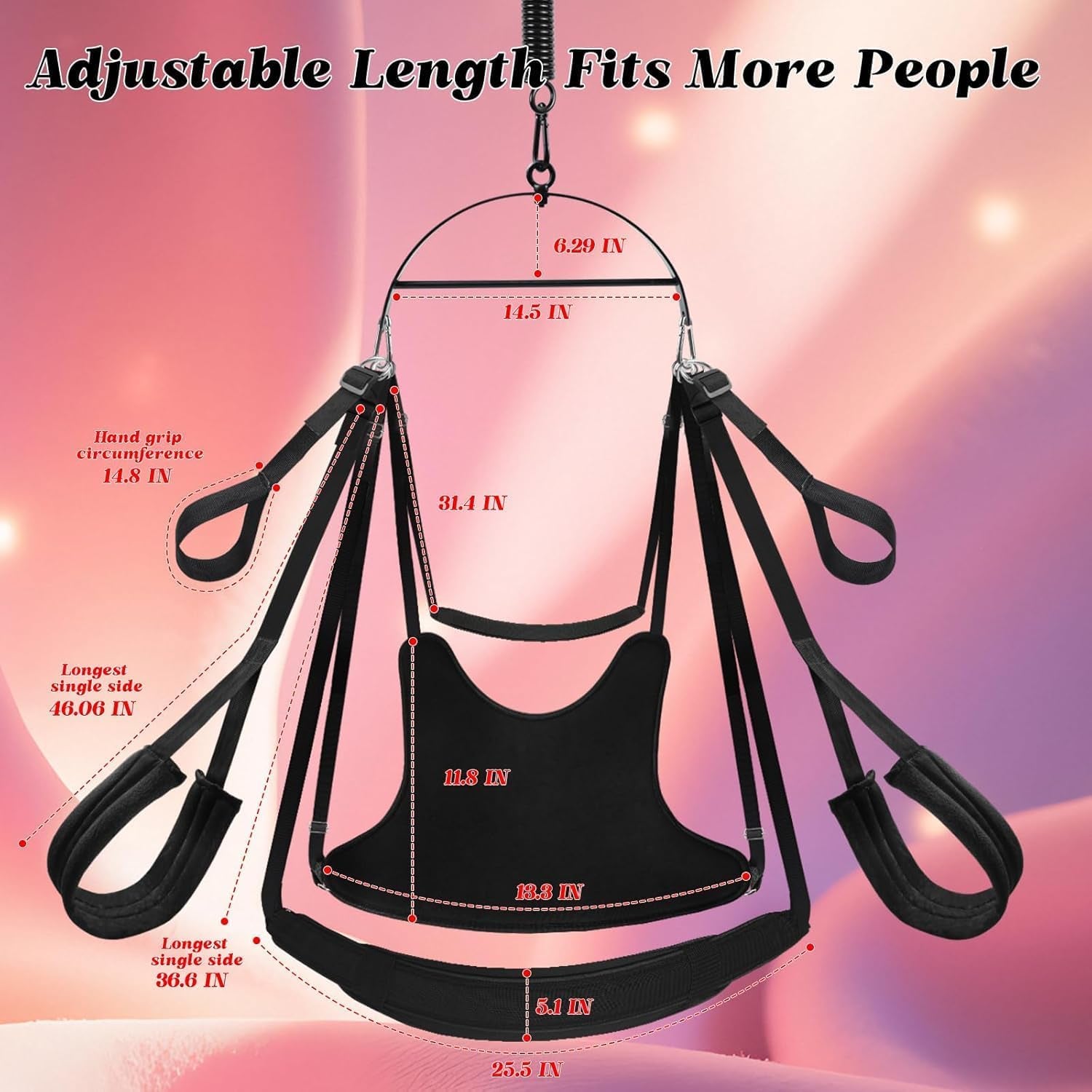VortexLift Premium 360° Adjustable Sex Swing 800lb - SinfulX - 