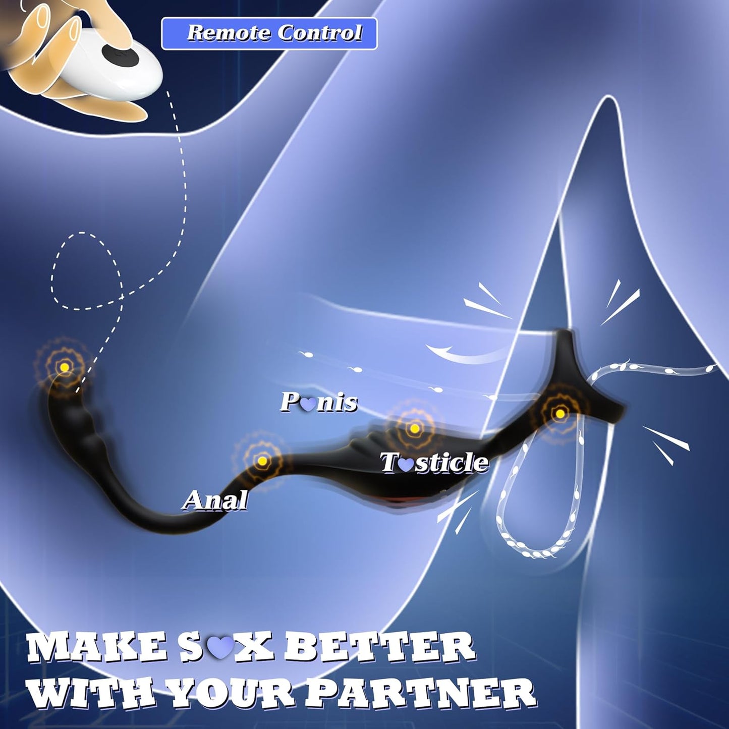 CorePulse Remote Prostate Massager Cock Ring 10 Vibrations - SinfulX - Personal Care > Sexual Wellness > Prostate Massager Cock Ring