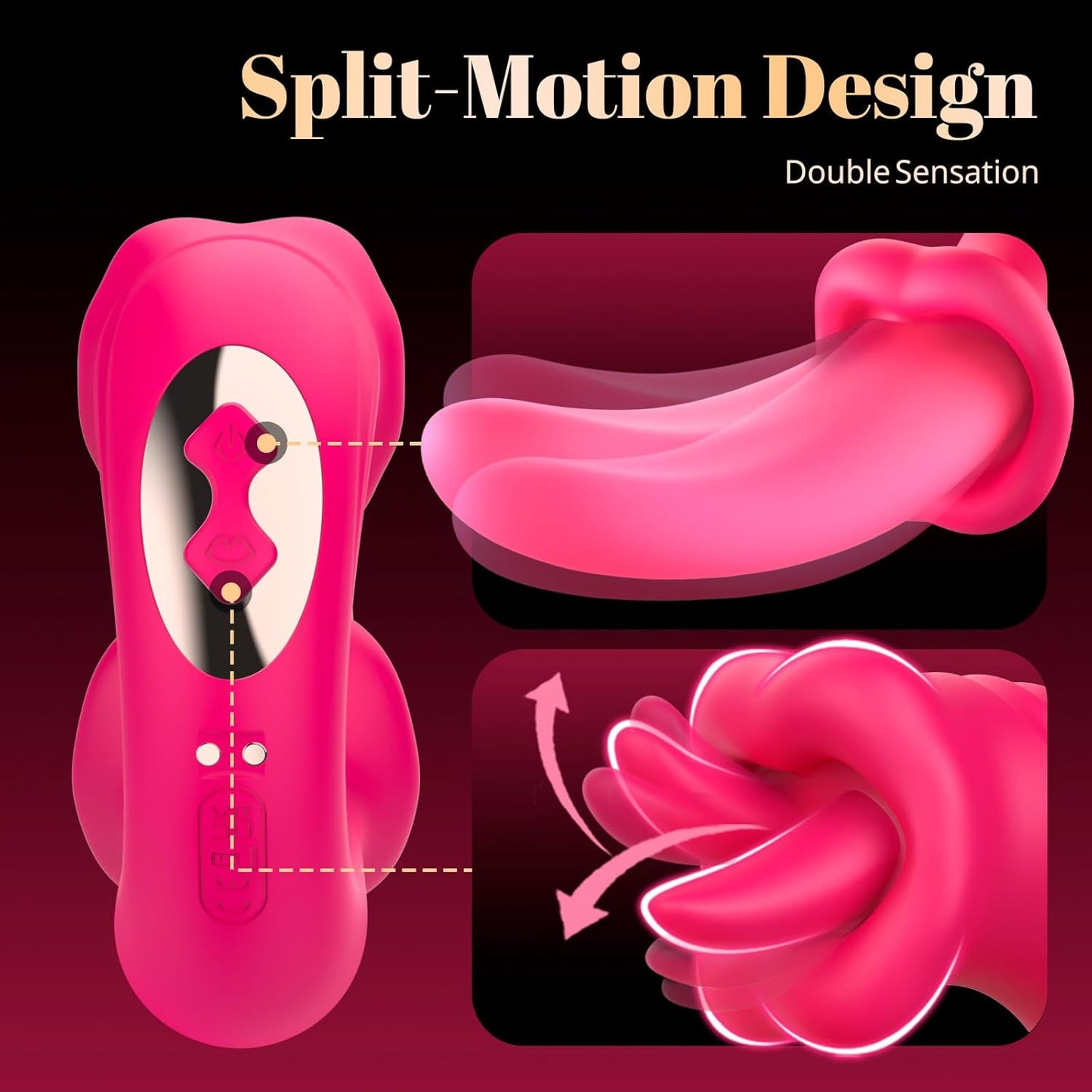 LunexaSync App Tongue Vibrator 20 Modes G - Spot Clit Toy - SinfulX - Personal Care > Sexual Wellness > Tongue Vibrator