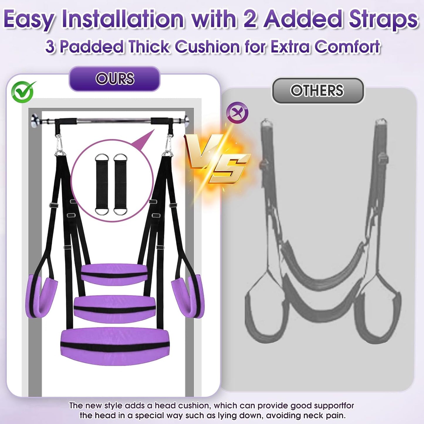 VioletBond Purple BDSM Sex Swing Adjustable - SinfulX - 