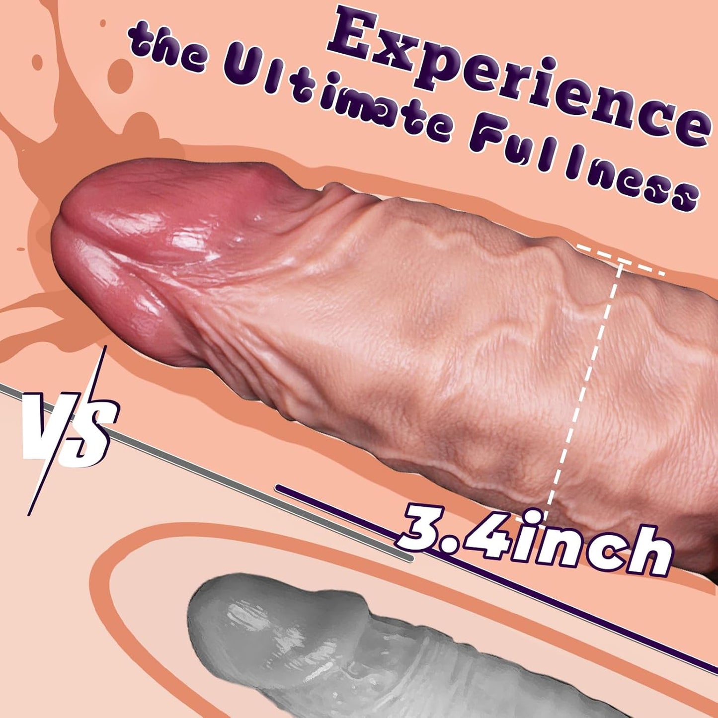 12 Inch Huge Dildo – 3.4'' Diameter XXXL Realistic Giant Dildos, Thick and Long Big Dildo for Women, Silicone Suction Cup Sex Toy for Anal Play, Adult Sex Toys for Ultimate Pleasure - SinfulX - 