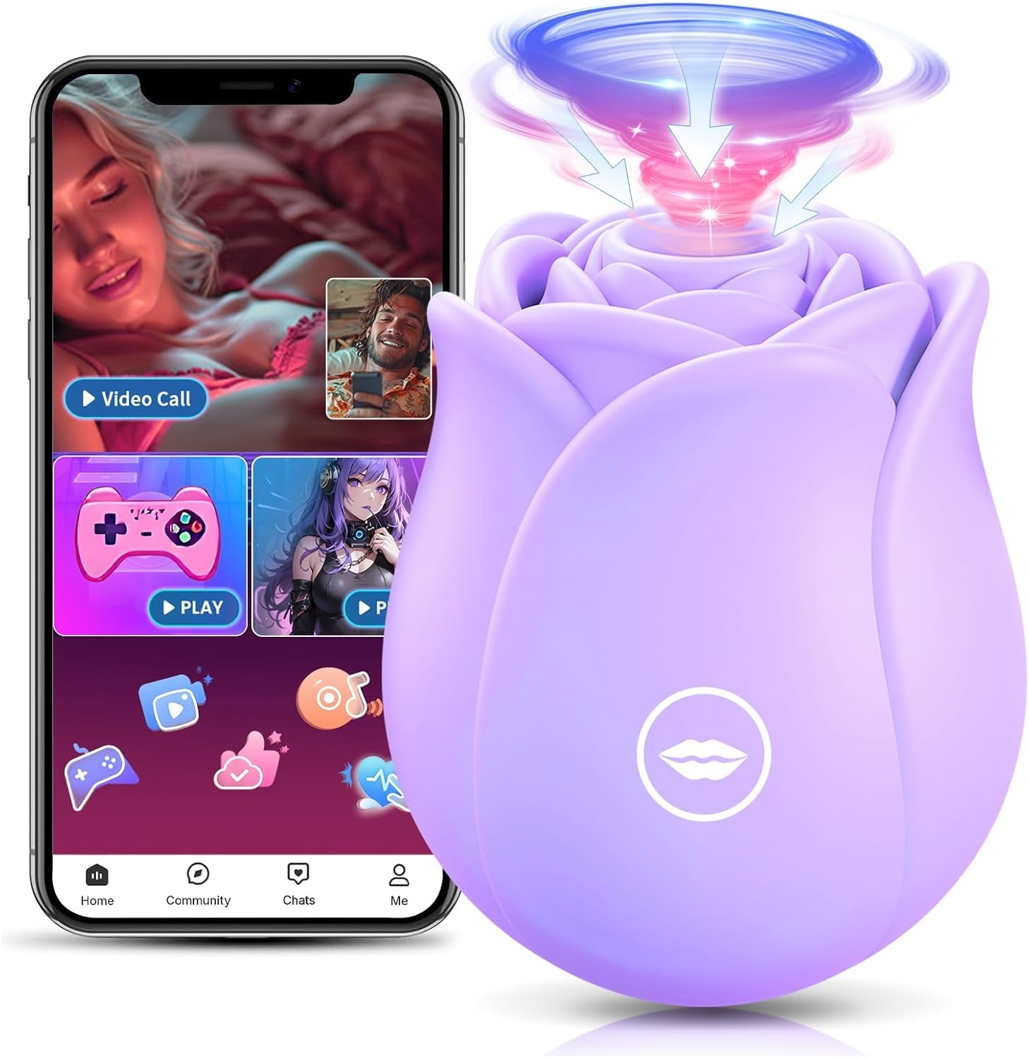 Sucking Vibrator Rose Sex Toy - Vibrator Sex Toys Adult Toys with 10 Suction Vibrators Clitoral Vibrater Clit Sucker Couple Female Women Adult Sex Toys & Games Jewelry - SinfulX - 