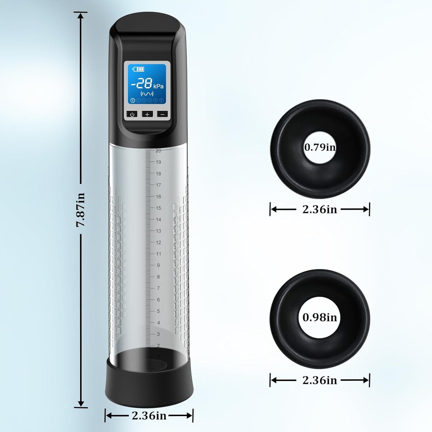 Male Electric Penis Vacuum Pump - Penis Enlargement Extend Pump with 6 Suction Modes, Penis Pump Bigger Longer Stronger Erections, Rechargeable & LED Screen Adult Sex Toys for Men - SinfulX - 