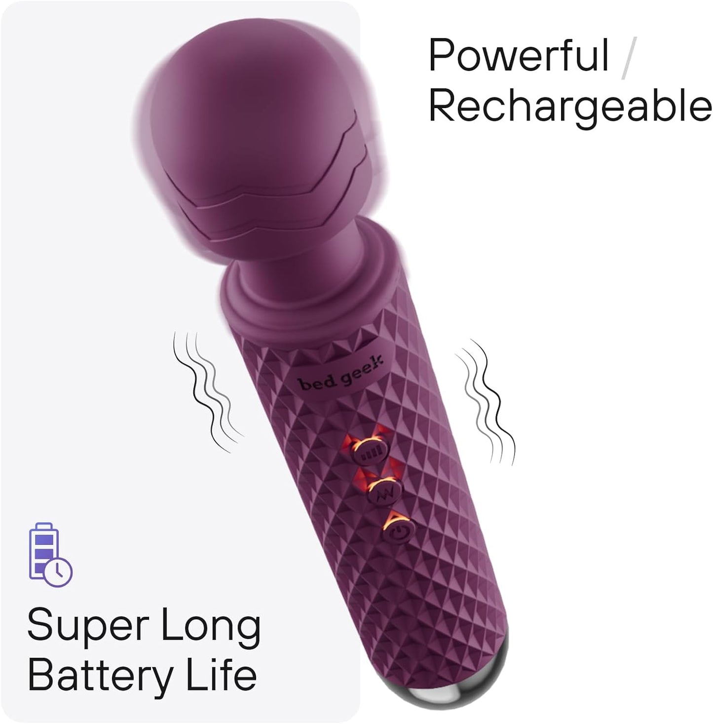 PrismFlex Wand Vibrator 20 Patterns 8 Speeds Rechargeable - SinfulX - Personal Care > Sexual Wellness > Wand Vibrator