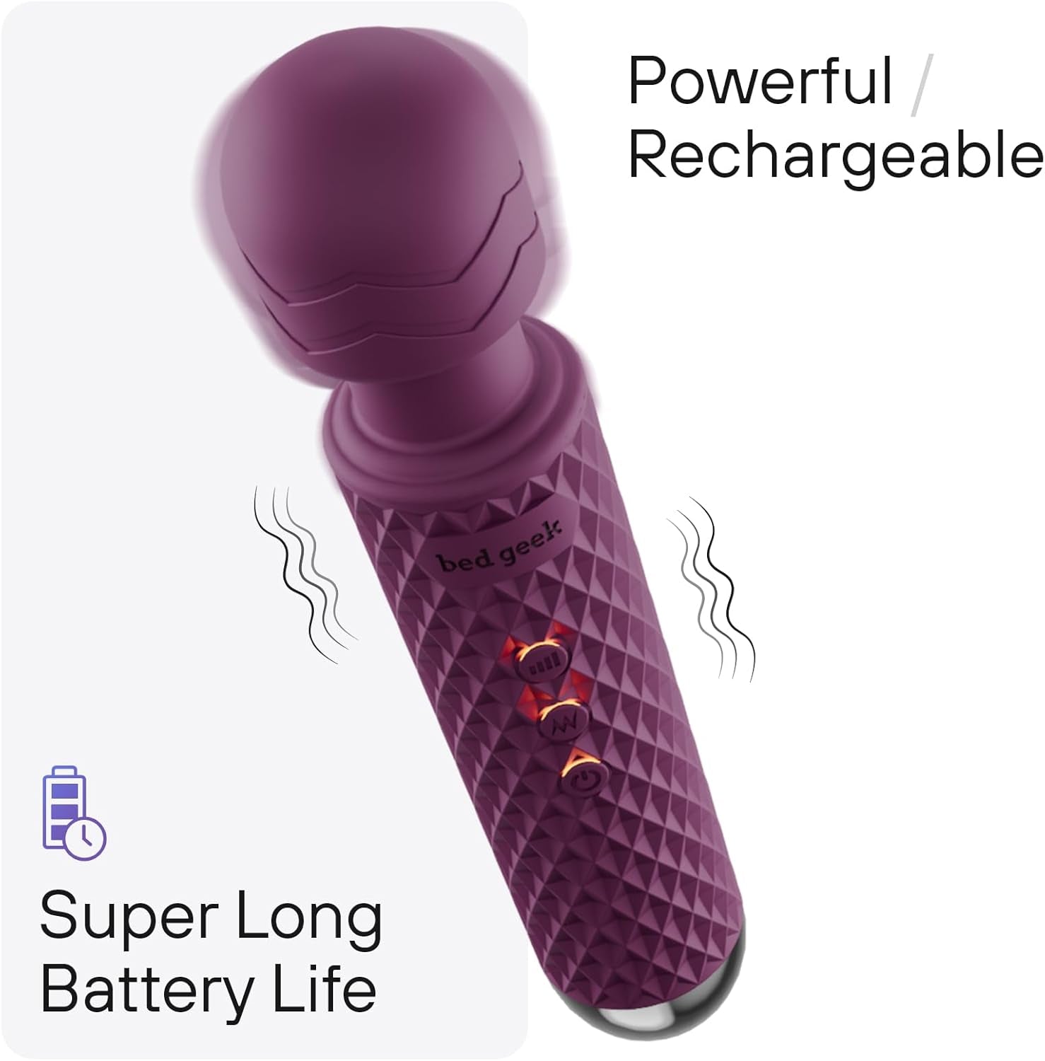PrismFlex Wand Vibrator 20 Patterns 8 Speeds Rechargeable - SinfulX - Personal Care > Sexual Wellness > Wand Vibrator