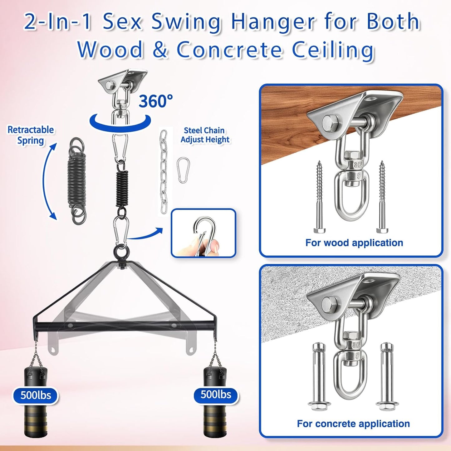 OrbitLux 360° Adjustable Ceiling Sex Swing - SinfulX - 